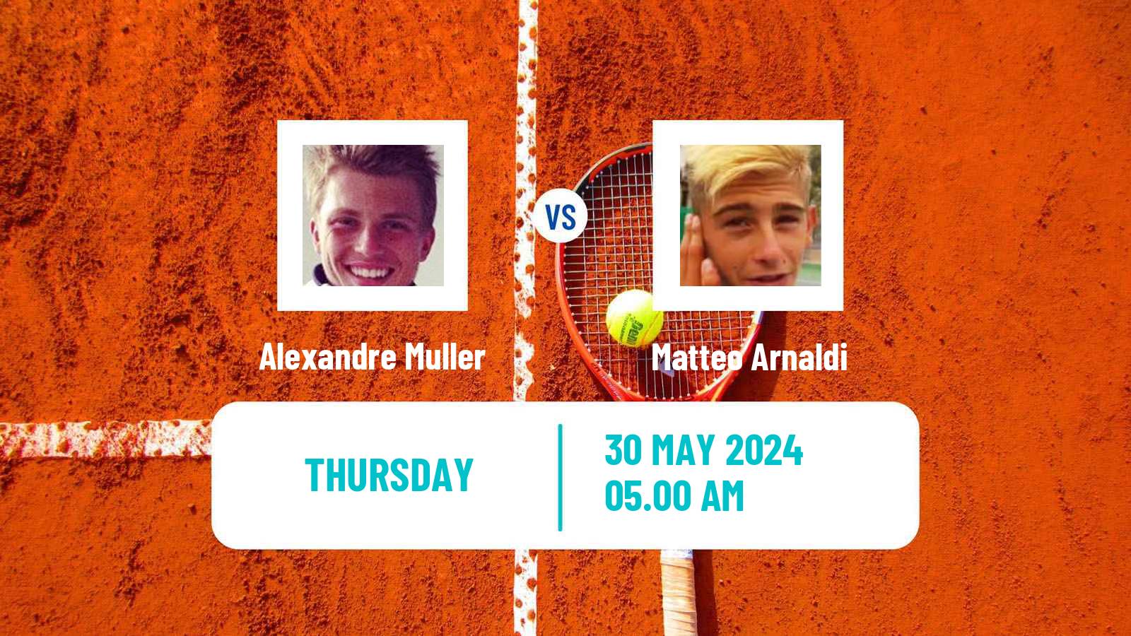 Tennis ATP Roland Garros Alexandre Muller - Matteo Arnaldi