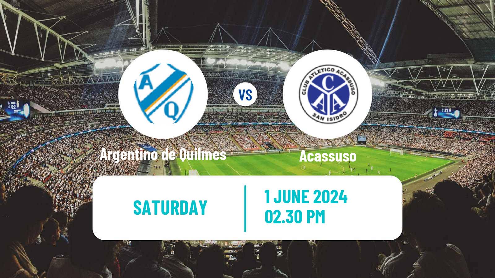 Soccer Argentinian Primera B Argentino de Quilmes - Acassuso