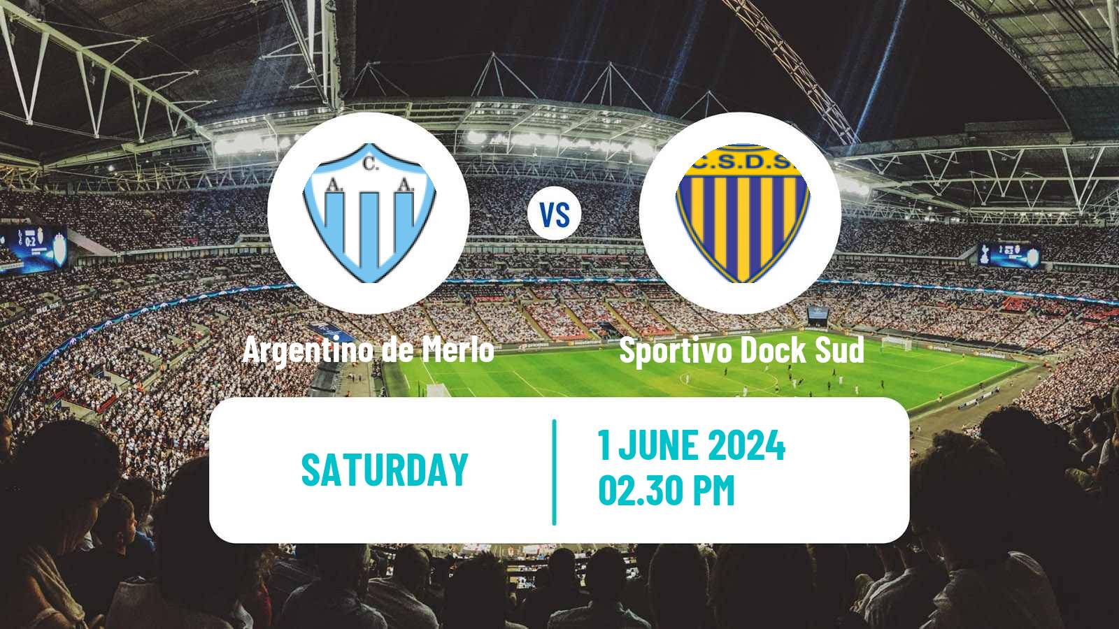 Soccer Argentinian Primera B Argentino de Merlo - Sportivo Dock Sud