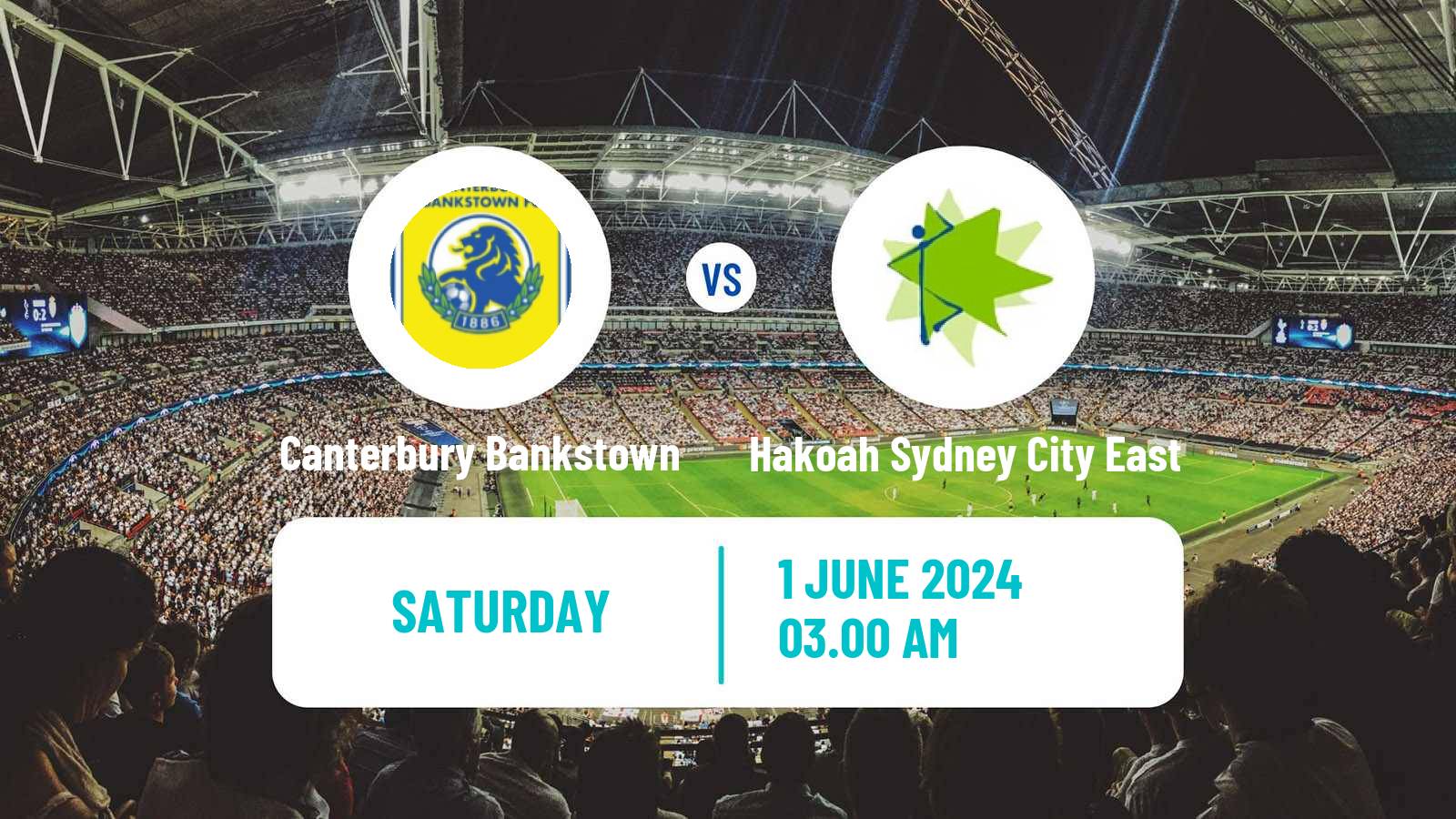 Soccer Australian NSW League One Canterbury Bankstown - Hakoah Sydney City East