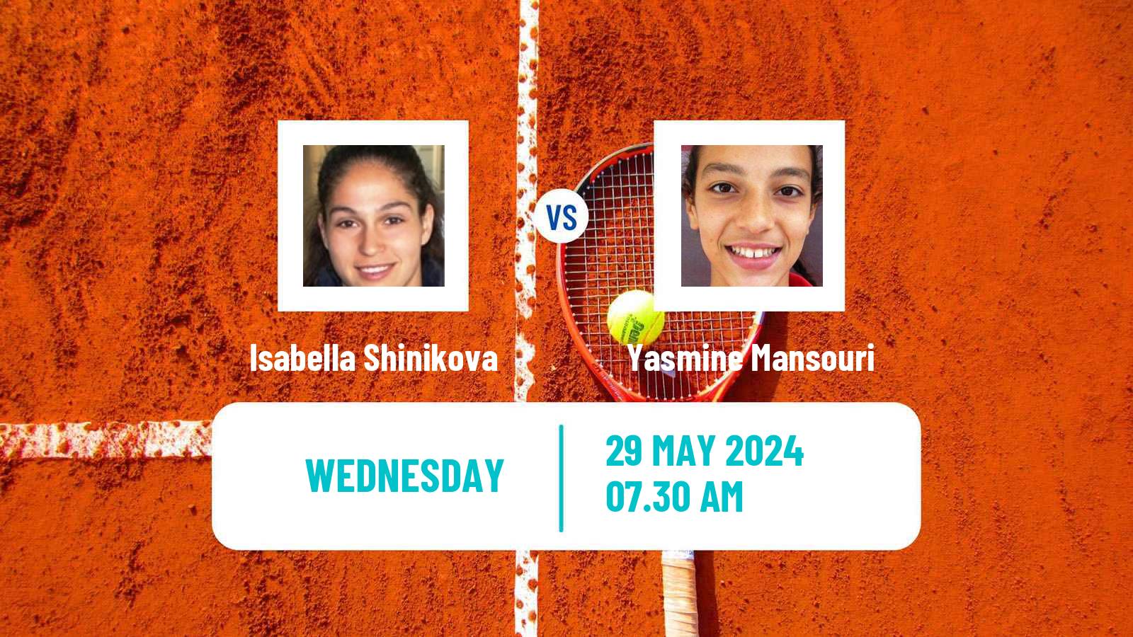 Tennis ITF W35 La Marsa Women Isabella Shinikova - Yasmine Mansouri