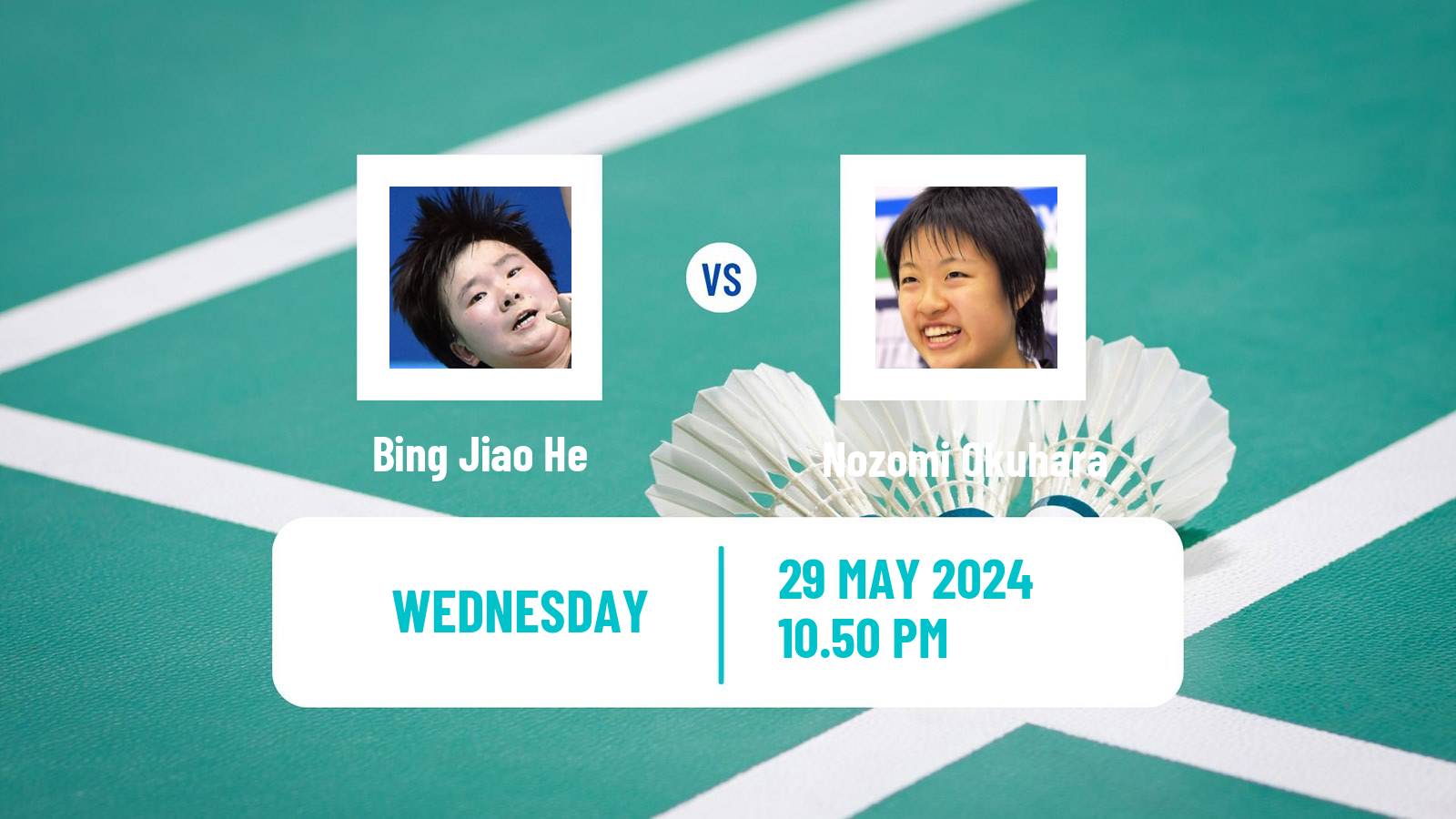 Badminton BWF World Tour Singapore Open Women Bing Jiao He - Nozomi Okuhara