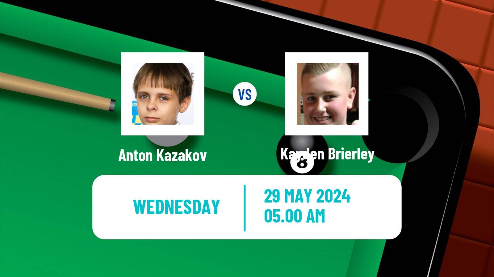 Snooker Qualifying School 2 Anton Kazakov - Kayden Brierley