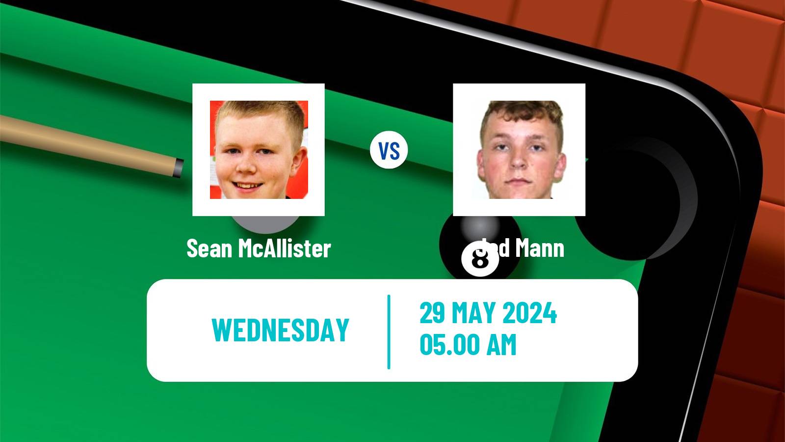 Snooker Qualifying School 2 Sean McAllister - Jed Mann