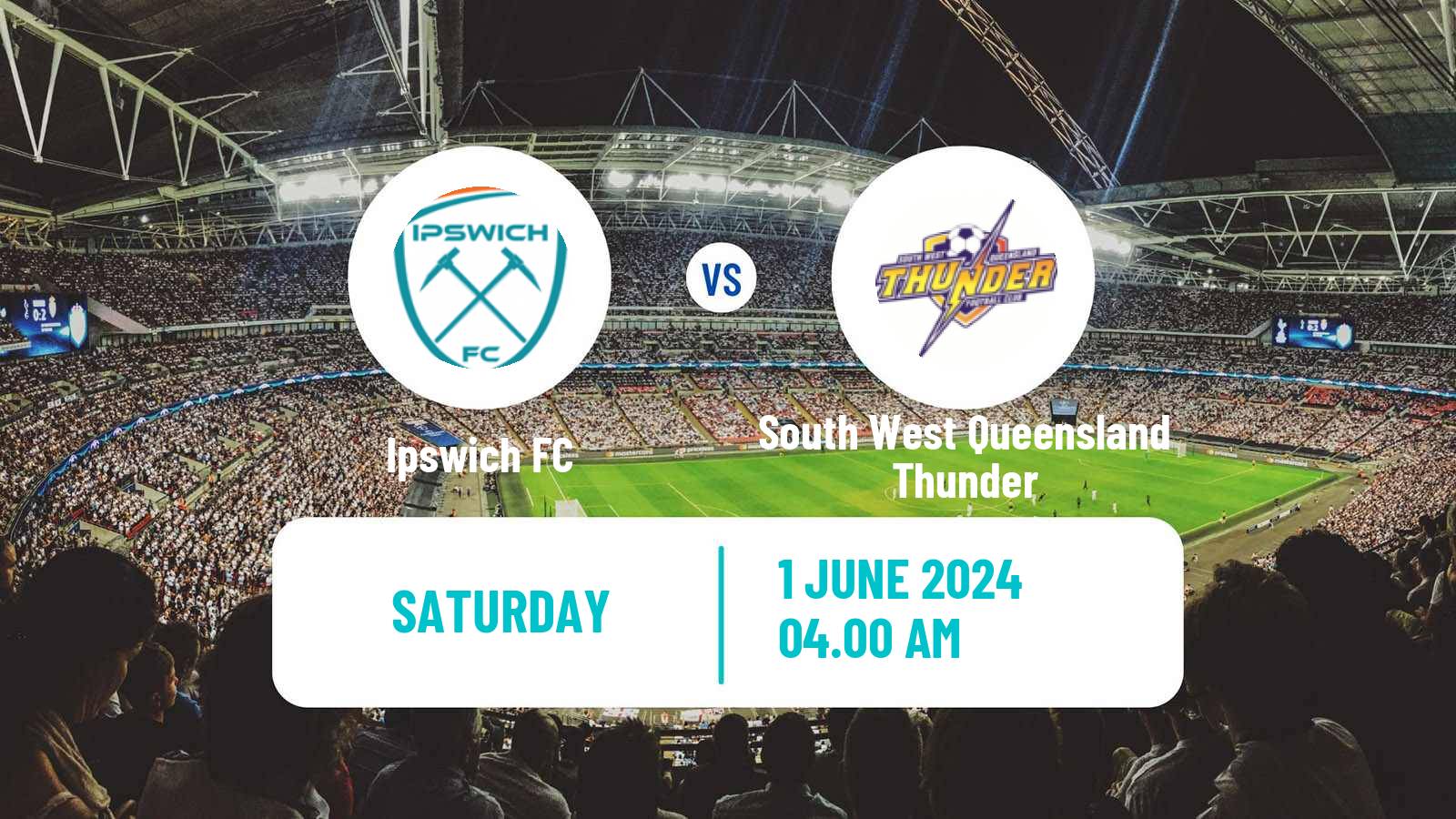 Soccer Australian Queensland Premier League Ipswich FC - South West Queensland Thunder