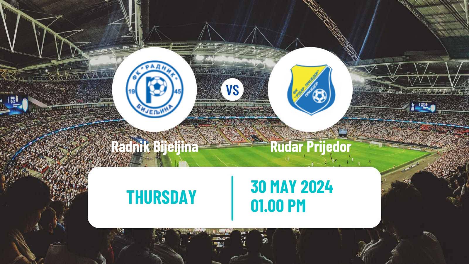 Soccer Bosnian Prva Liga RS Radnik Bijeljina - Rudar Prijedor
