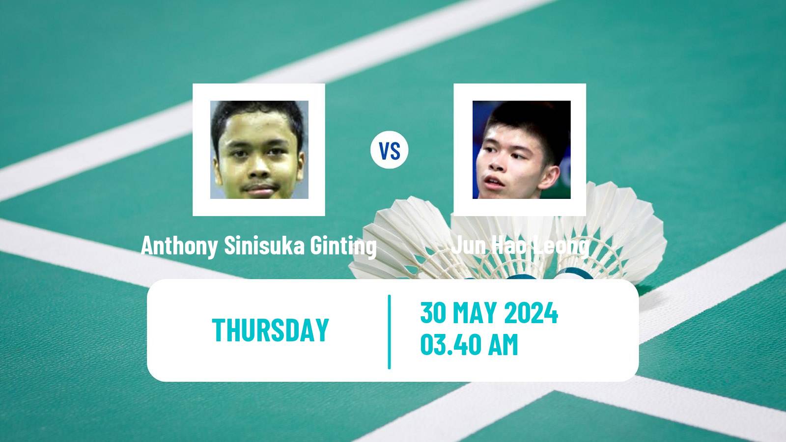 Badminton BWF World Tour Singapore Open Men Anthony Sinisuka Ginting - Jun Hao Leong