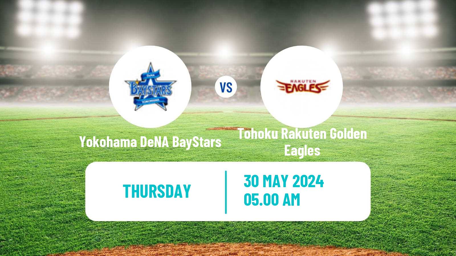 Baseball NPB Yokohama DeNA BayStars - Tohoku Rakuten Golden Eagles