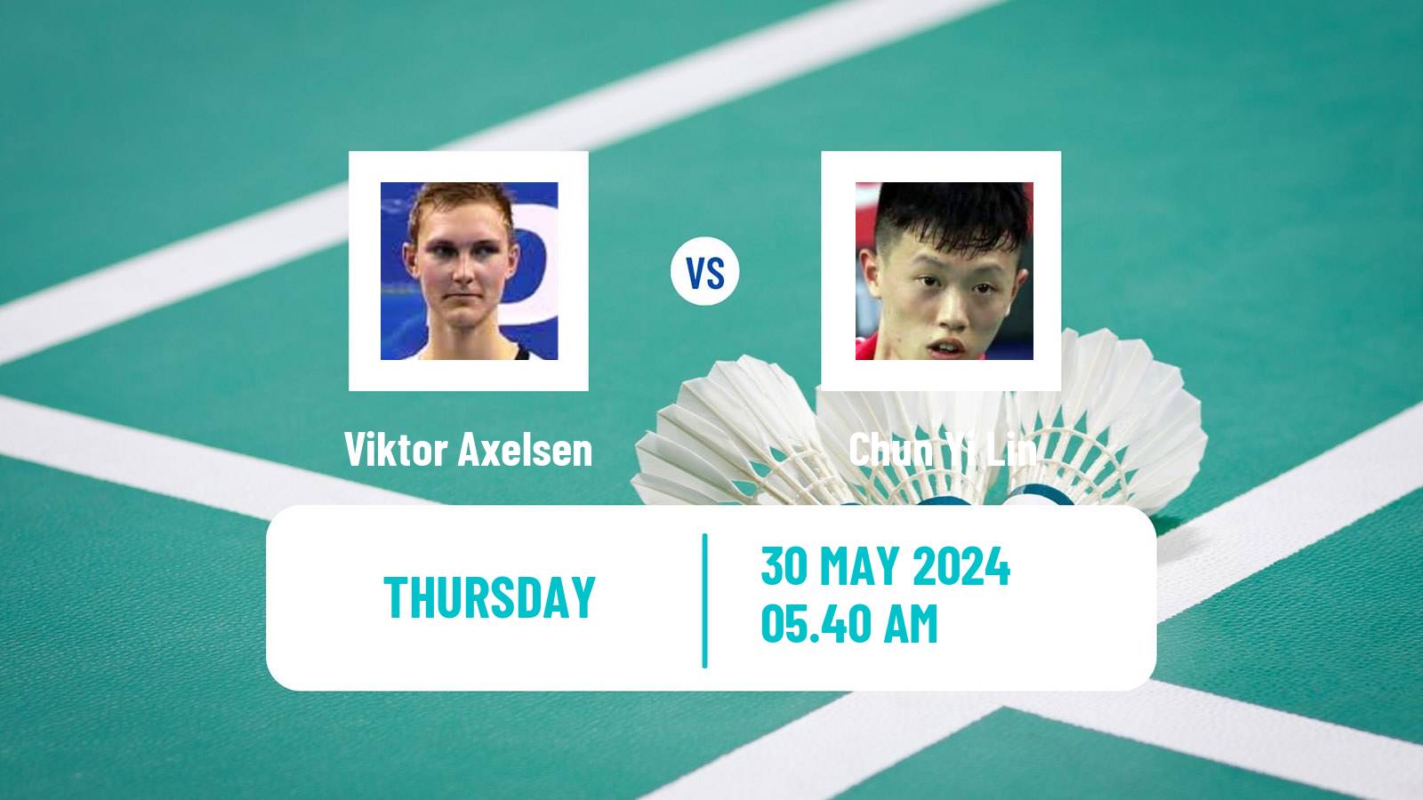 Badminton BWF World Tour Singapore Open Men Viktor Axelsen - Chun Yi Lin