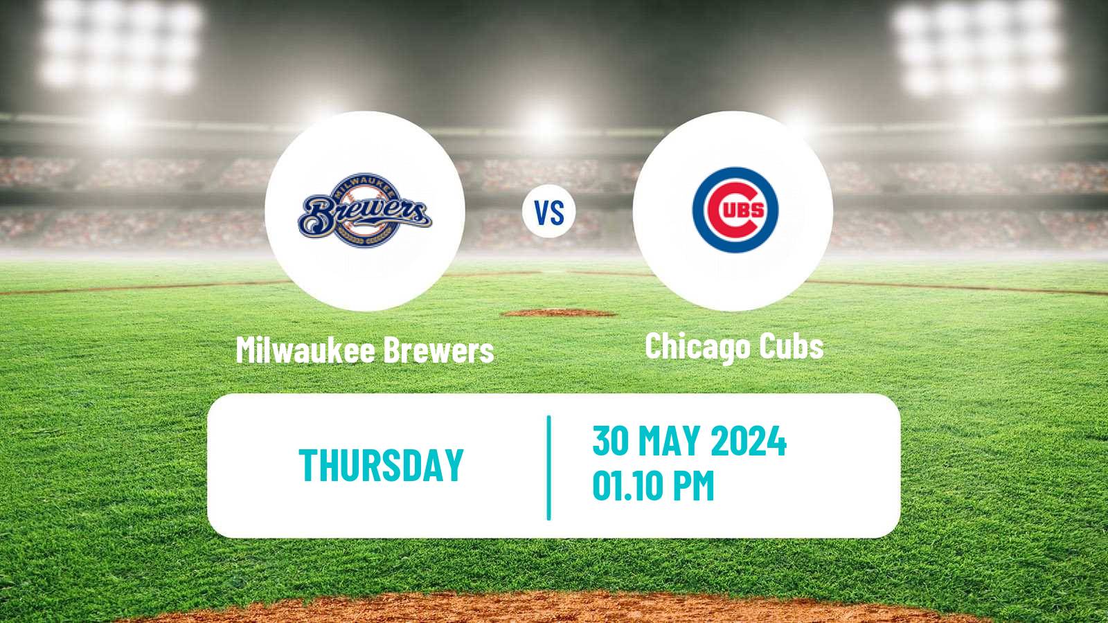Baseball MLB Milwaukee Brewers - Chicago Cubs