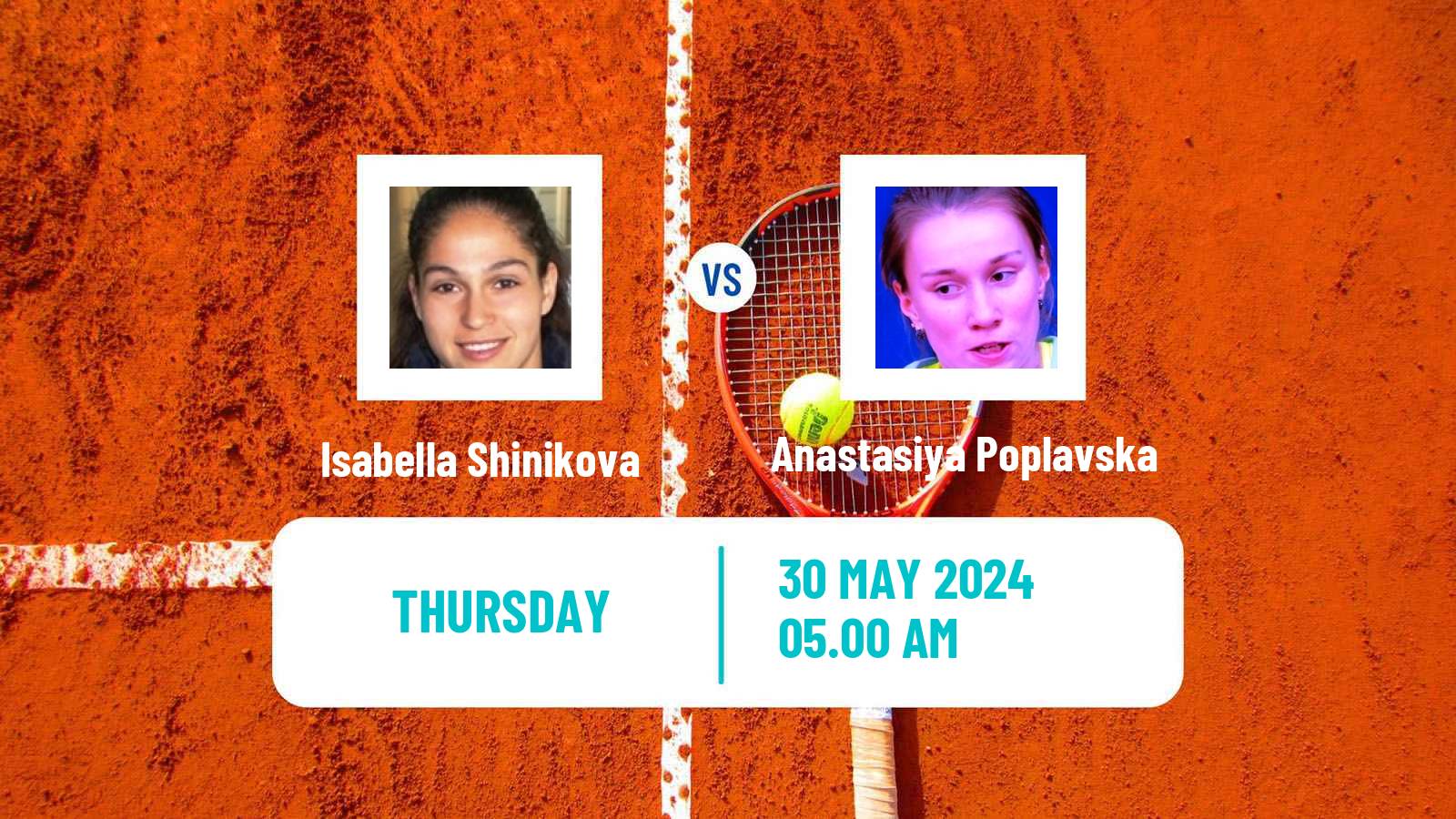 Tennis ITF W35 La Marsa Women Isabella Shinikova - Anastasiya Poplavska