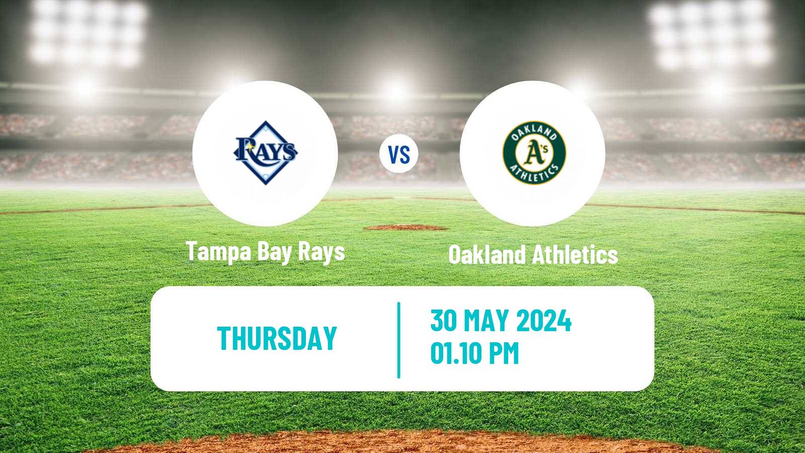 Baseball MLB Tampa Bay Rays - Oakland Athletics