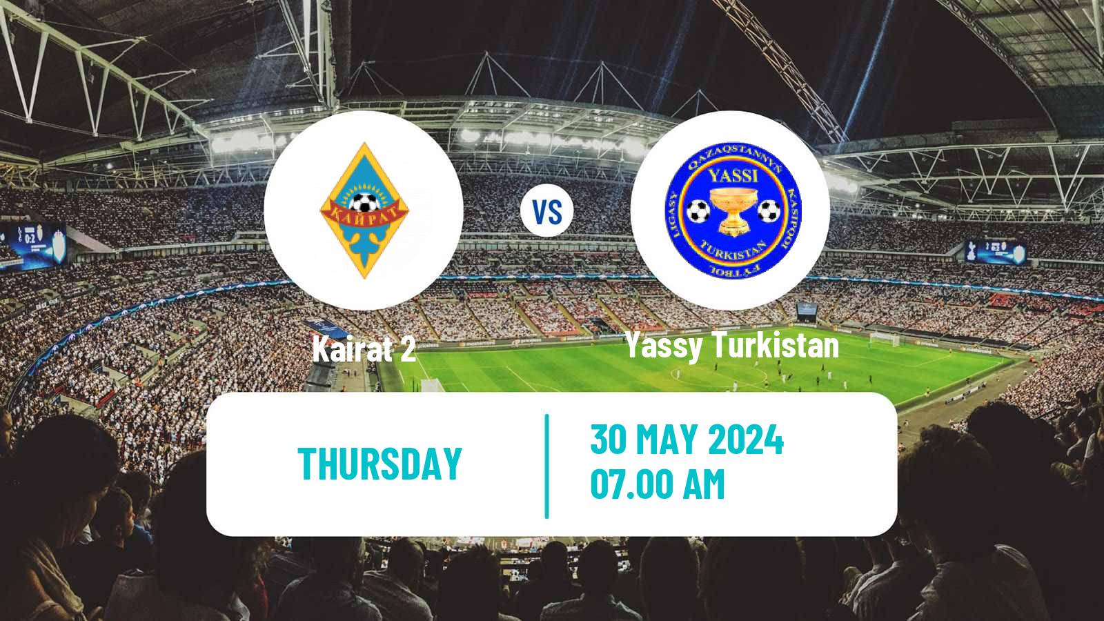 Soccer Kazakh First Division Kairat 2 - Yassy Turkistan