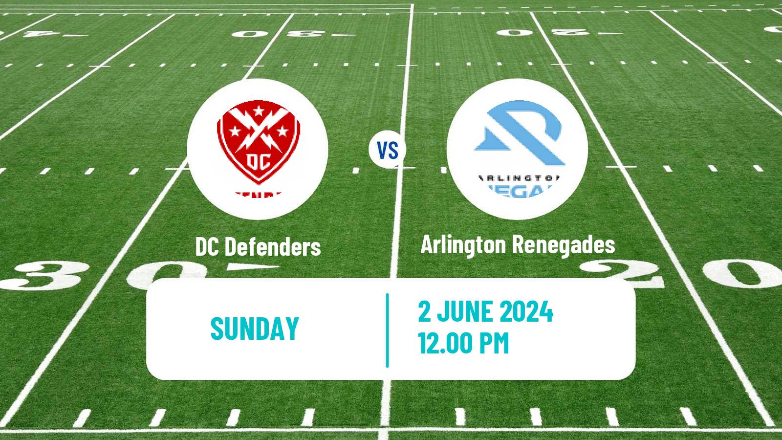 American football UFL DC Defenders - Arlington Renegades