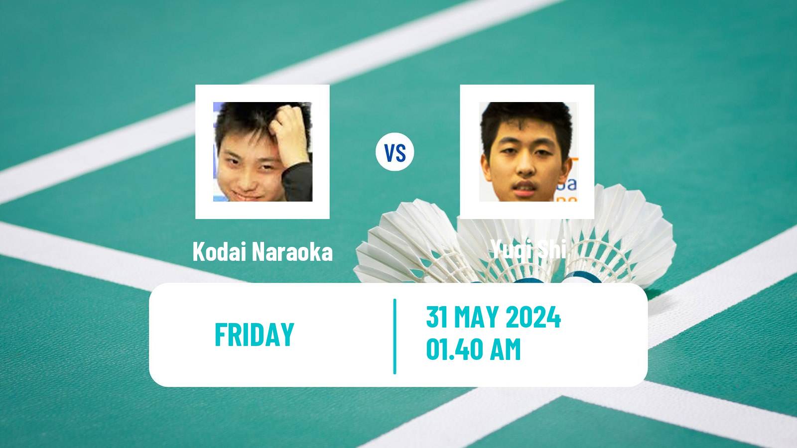 Badminton BWF World Tour Singapore Open Men Kodai Naraoka - Yuqi Shi