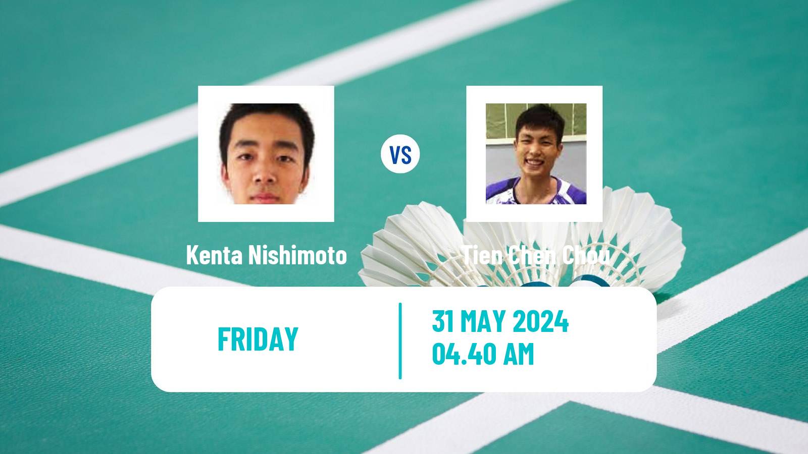 Badminton BWF World Tour Singapore Open Men Kenta Nishimoto - Tien Chen Chou