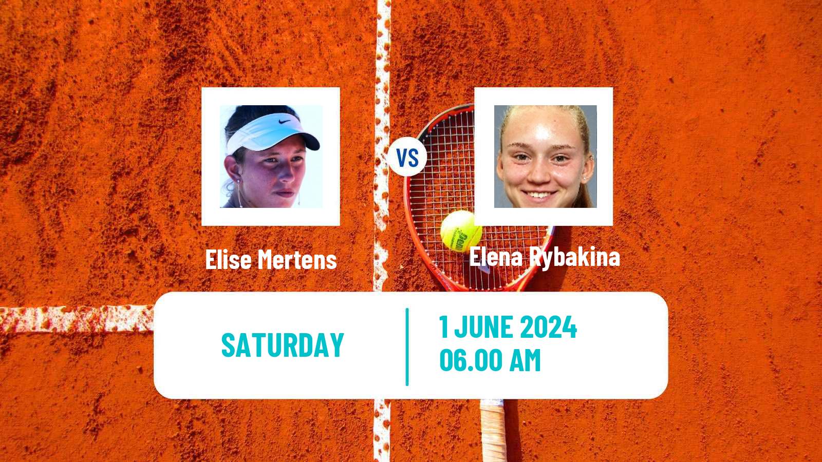 Tennis WTA Roland Garros Elise Mertens - Elena Rybakina