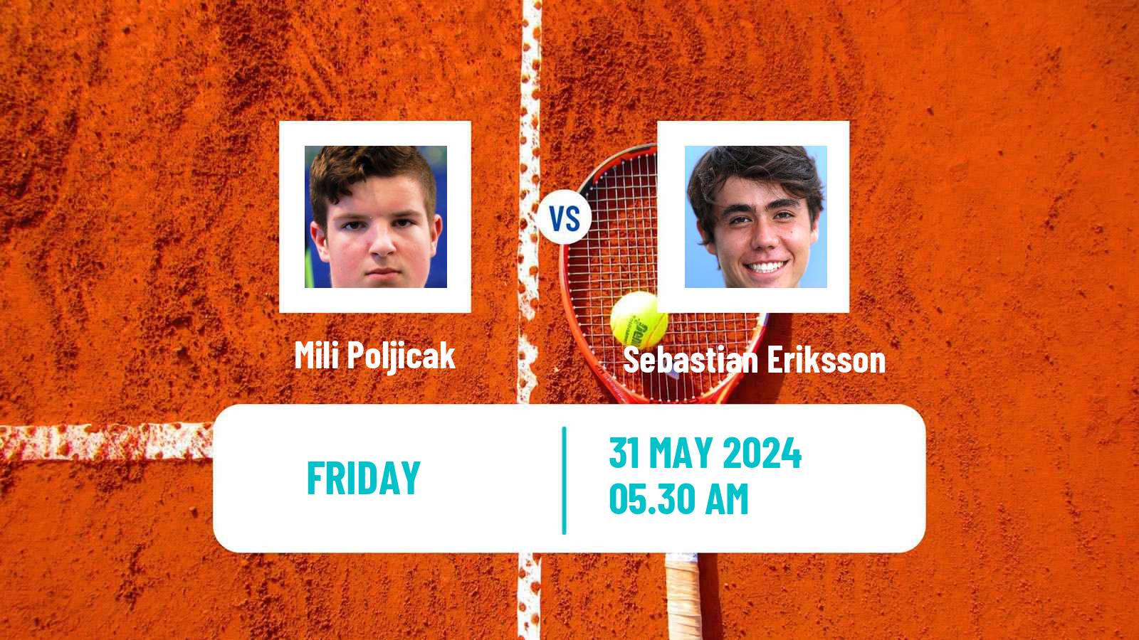 Tennis ITF M15 Bol 2 Men Mili Poljicak - Sebastian Eriksson