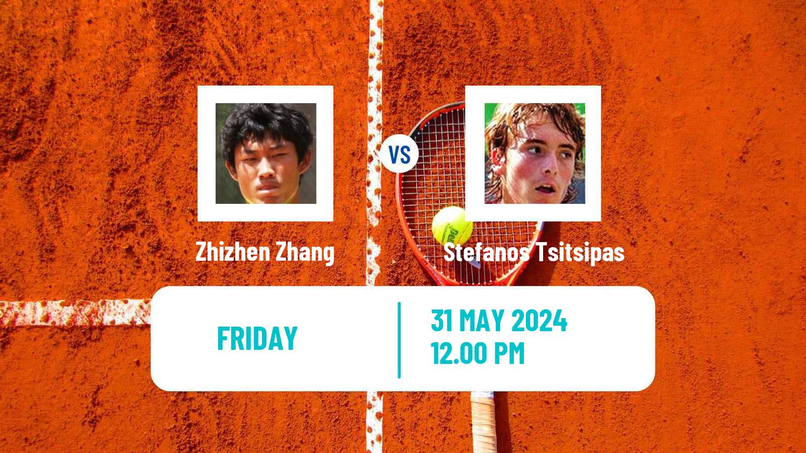 Tennis ATP Roland Garros Zhizhen Zhang - Stefanos Tsitsipas