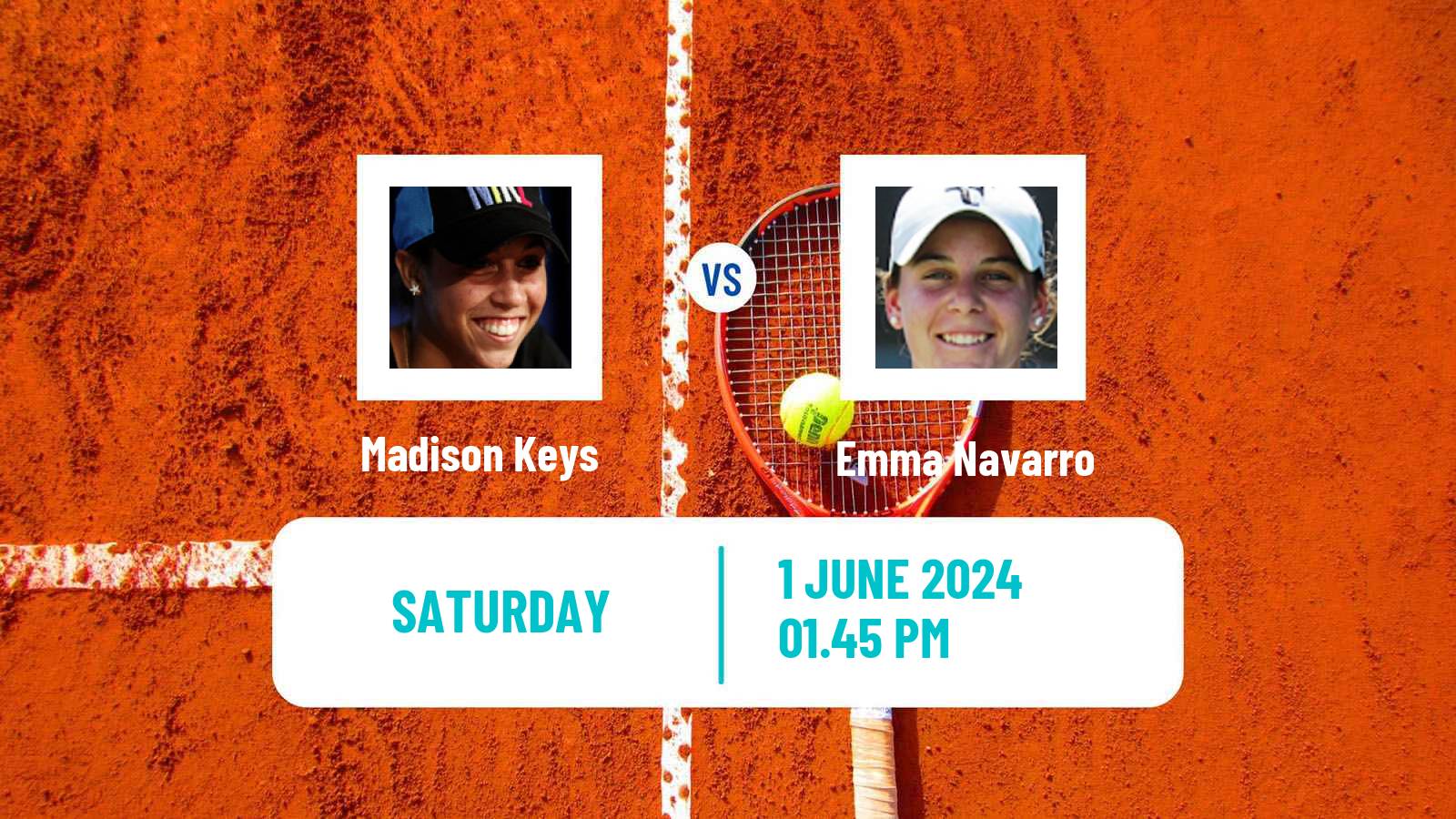 Tennis WTA Roland Garros Madison Keys - Emma Navarro