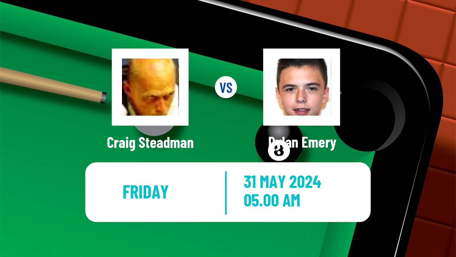 Snooker Qualifying School 2 Craig Steadman - Dylan Emery