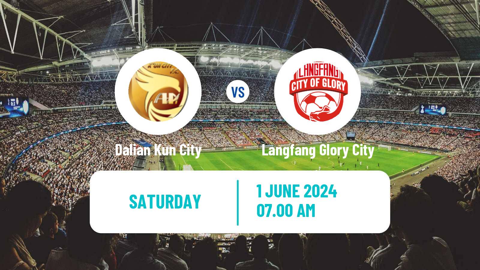 Soccer Chinese Yi League Dalian Kun City - Langfang Glory City