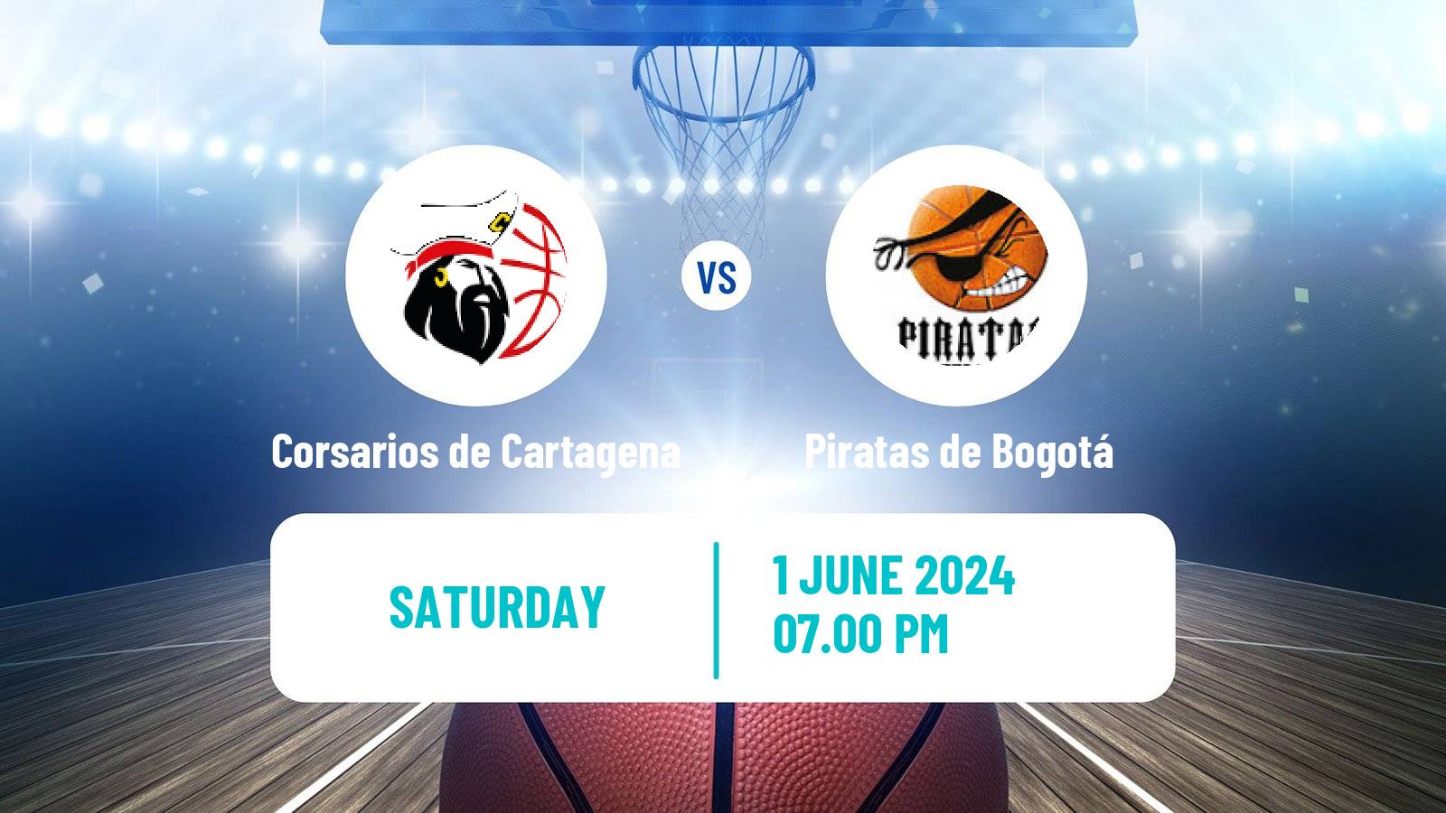 Basketball Colombian LBP Basketball Corsarios de Cartagena - Piratas de Bogotá