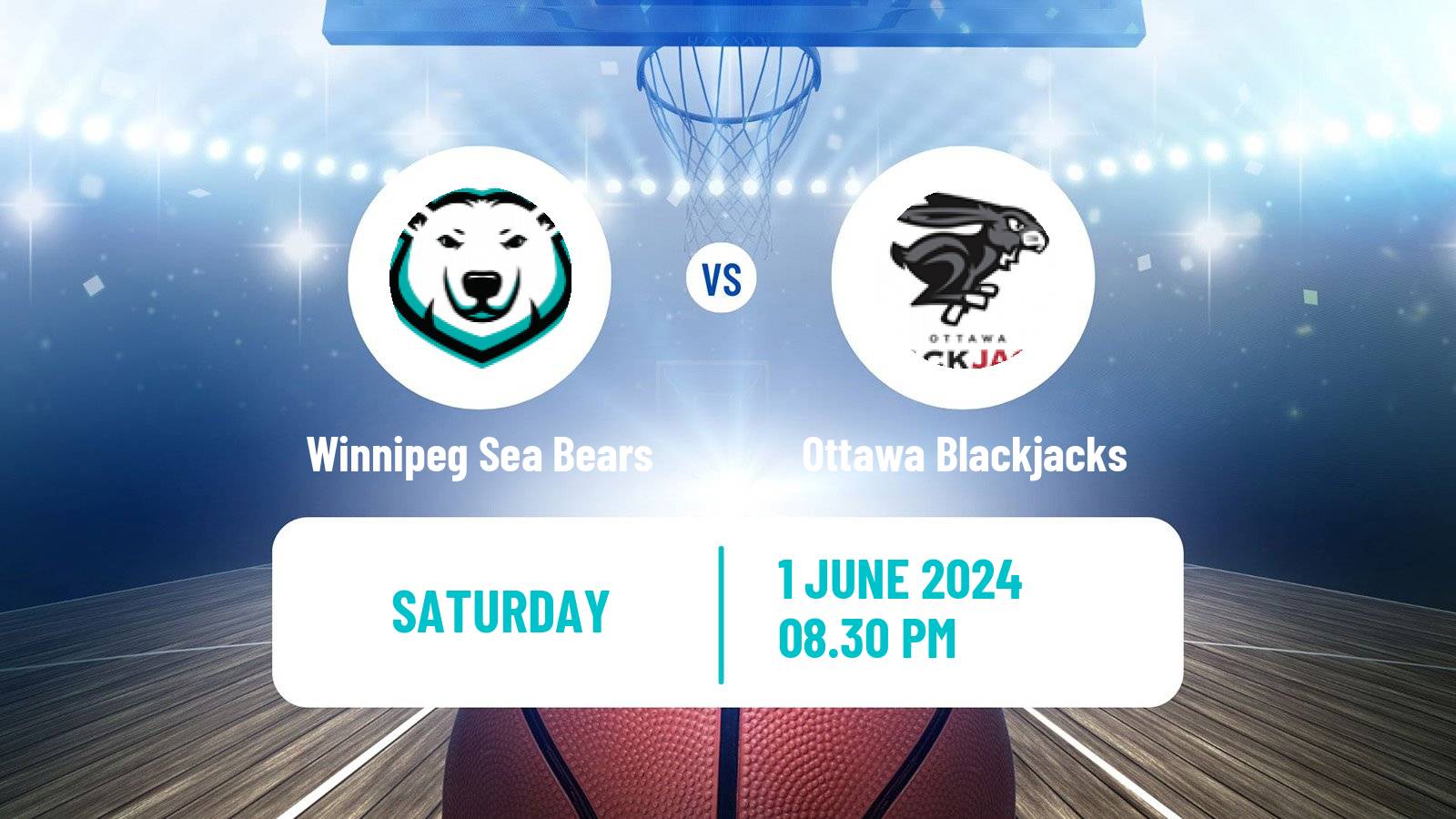 Basketball Canadian CEBL Winnipeg Sea Bears - Ottawa Blackjacks