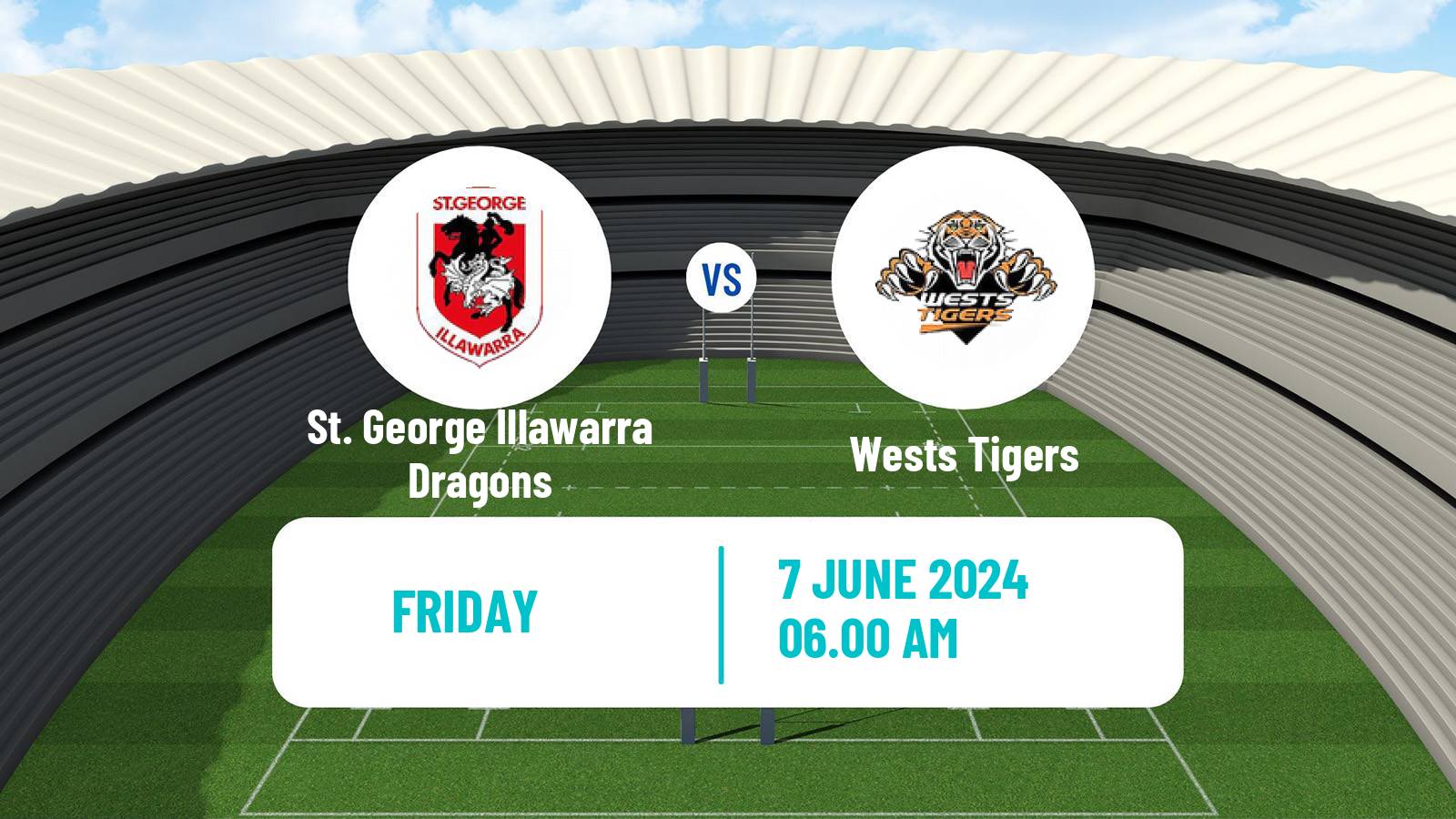 Rugby league Australian NRL St. George Illawarra Dragons - Wests Tigers