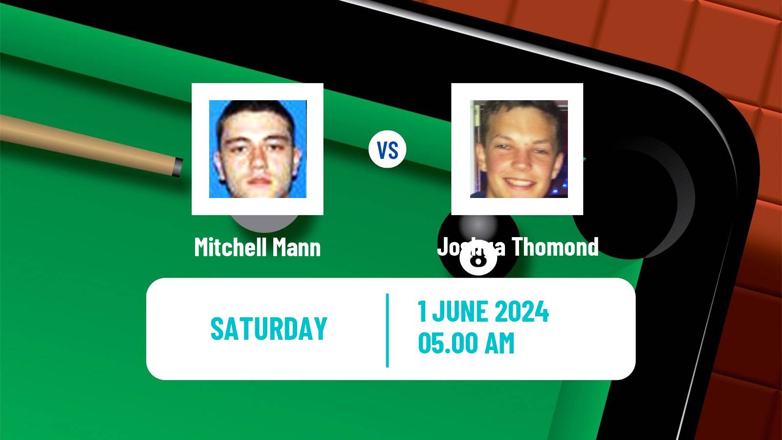 Snooker Qualifying School 2 Mitchell Mann - Joshua Thomond
