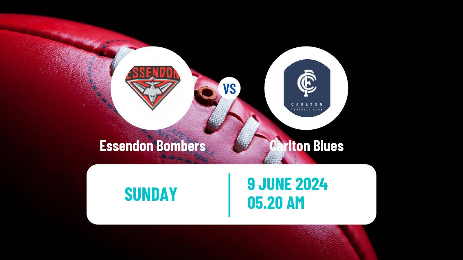 Aussie rules AFL Essendon Bombers - Carlton Blues