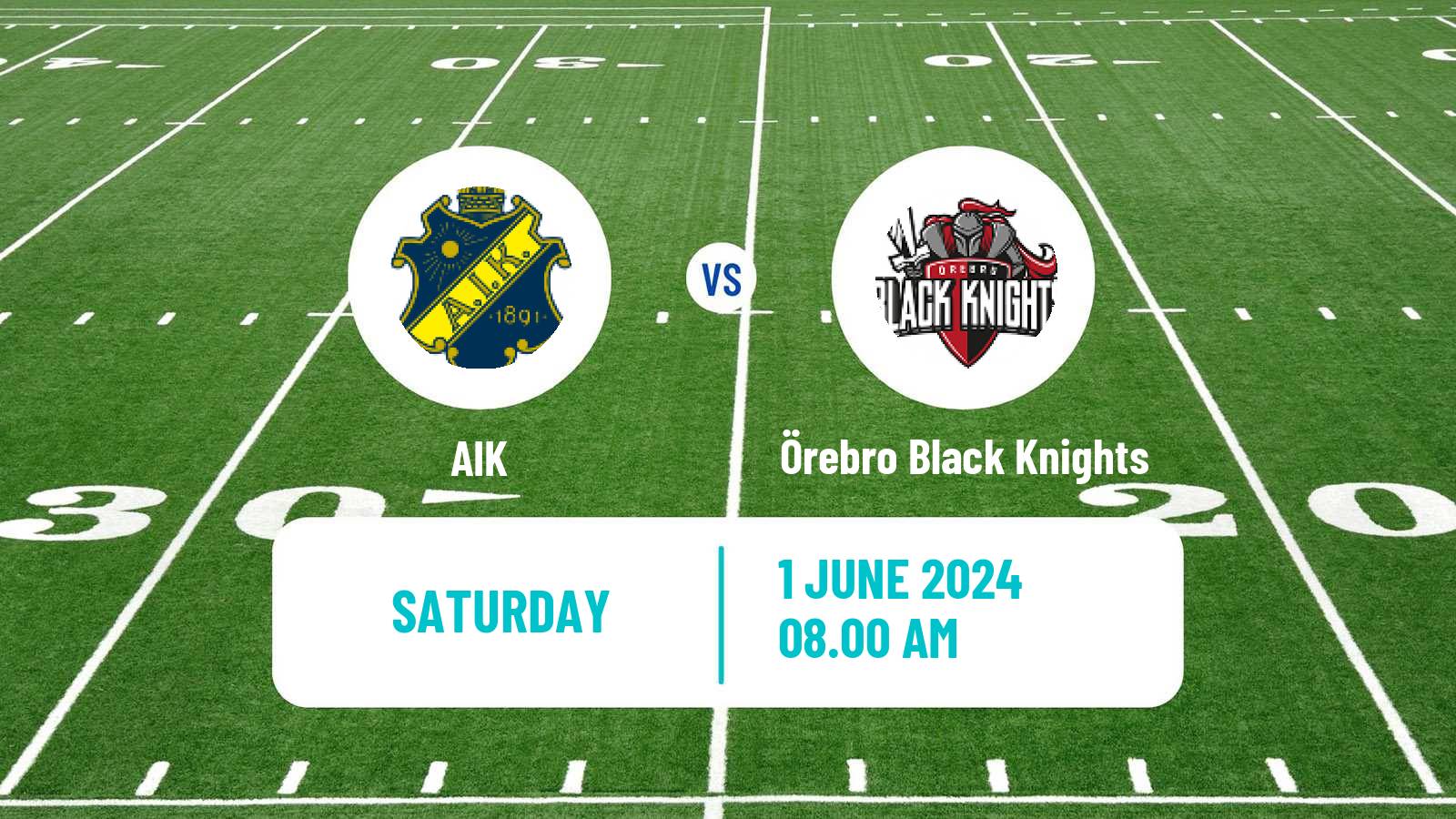 American football Swedish Superserien American Football AIK - Örebro Black Knights