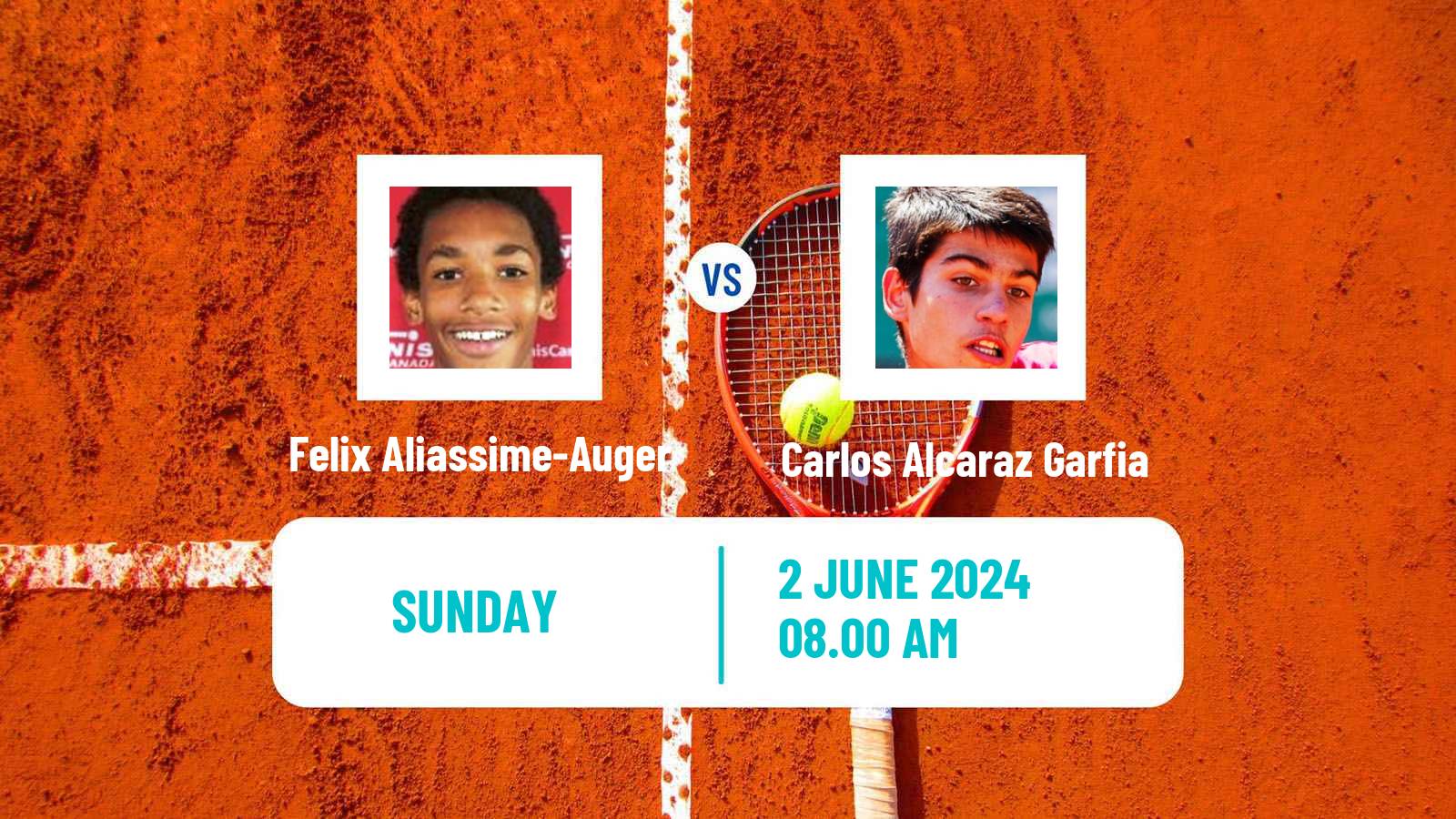 Tennis ATP Roland Garros Felix Aliassime-Auger - Carlos Alcaraz Garfia