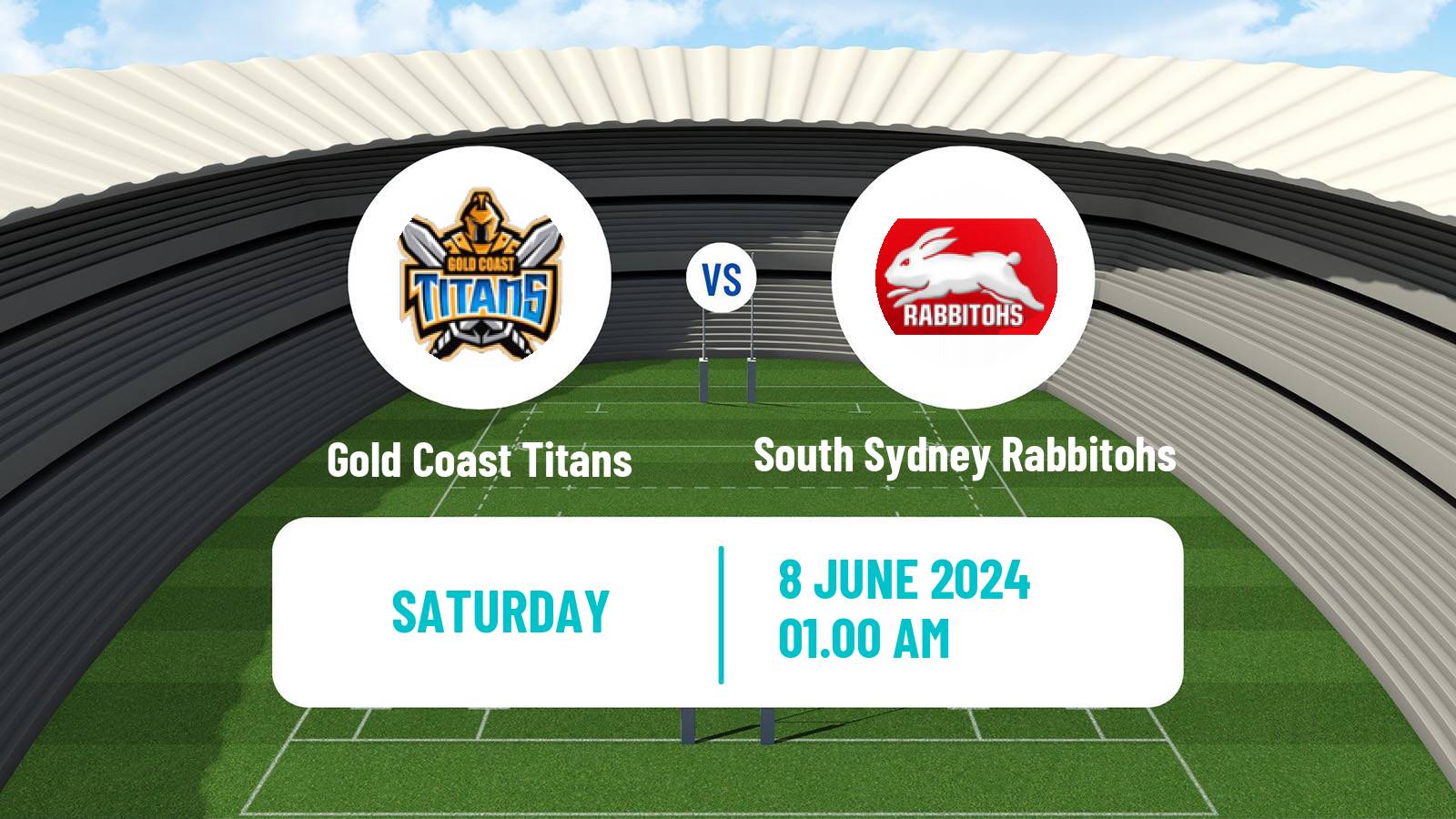Rugby league Australian NRL Gold Coast Titans - South Sydney Rabbitohs