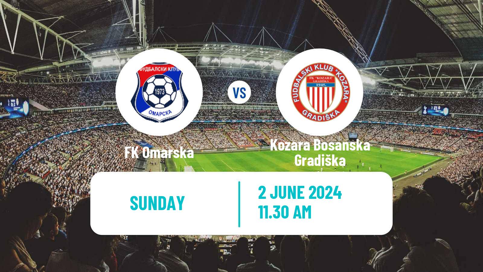 Soccer Bosnian Prva Liga RS Omarska - Kozara Bosanska Gradiška