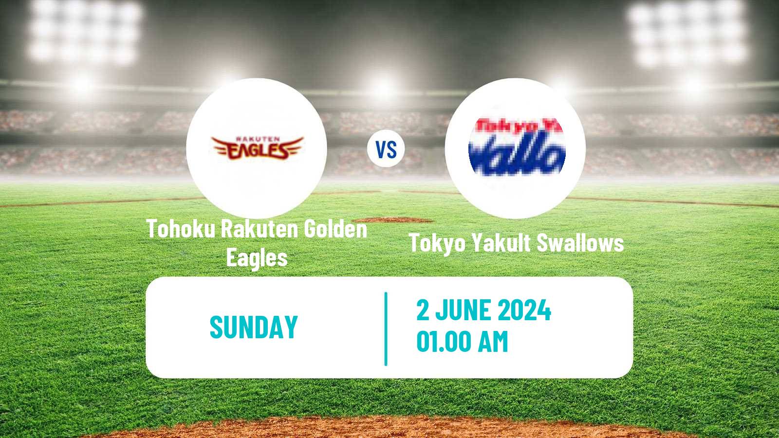 Baseball NPB Tohoku Rakuten Golden Eagles - Tokyo Yakult Swallows