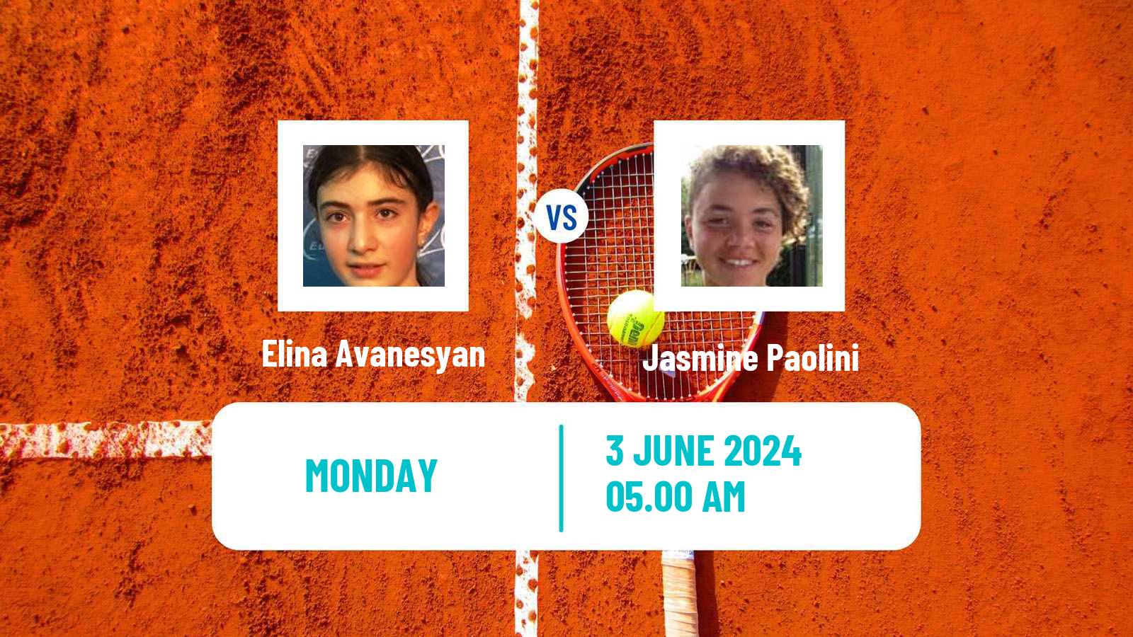 Tennis WTA Roland Garros Elina Avanesyan - Jasmine Paolini