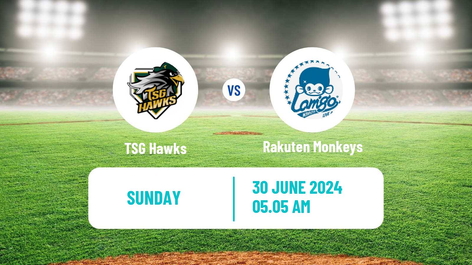 Baseball Taiwan CPBL TSG Hawks - Rakuten Monkeys