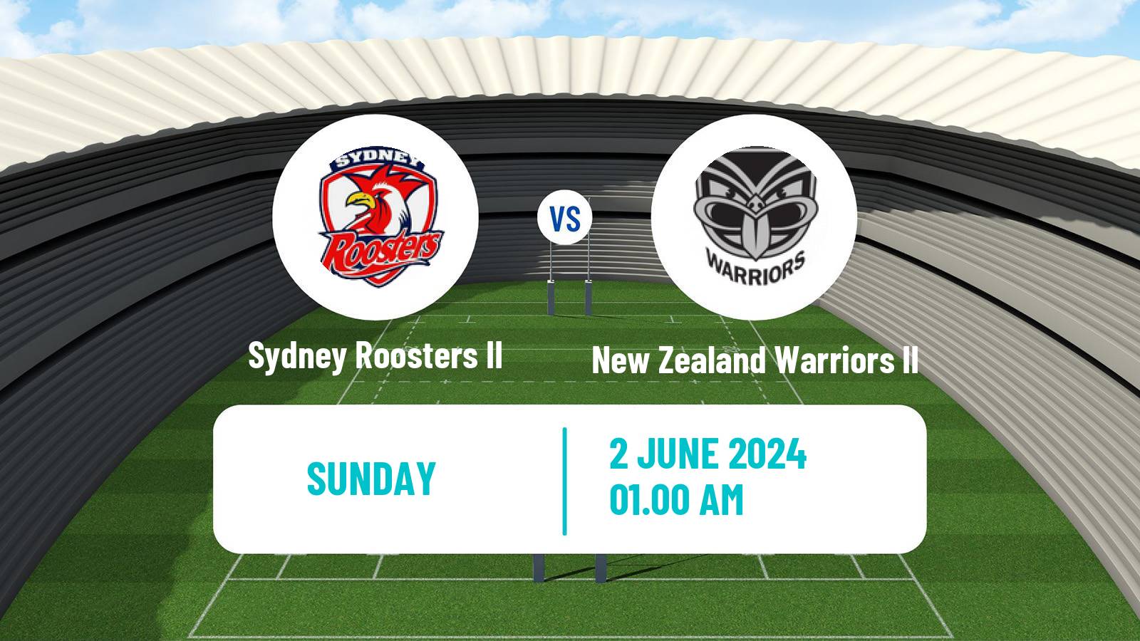 Rugby league Australian NSW Cup Sydney Roosters II - New Zealand Warriors II