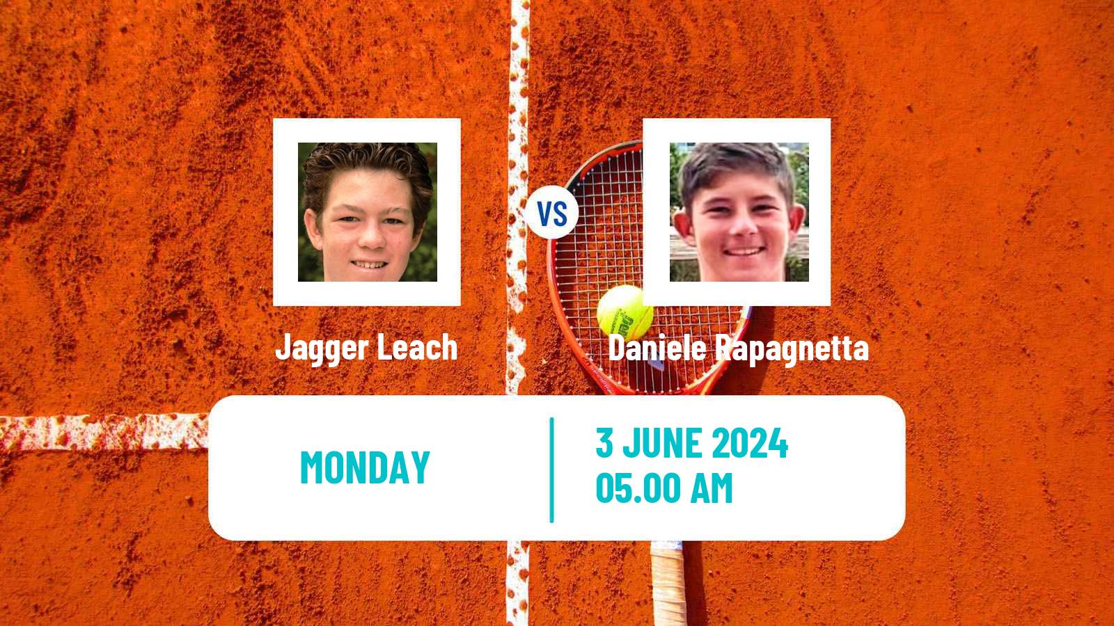 Tennis Boys Singles French Open Jagger Leach - Daniele Rapagnetta
