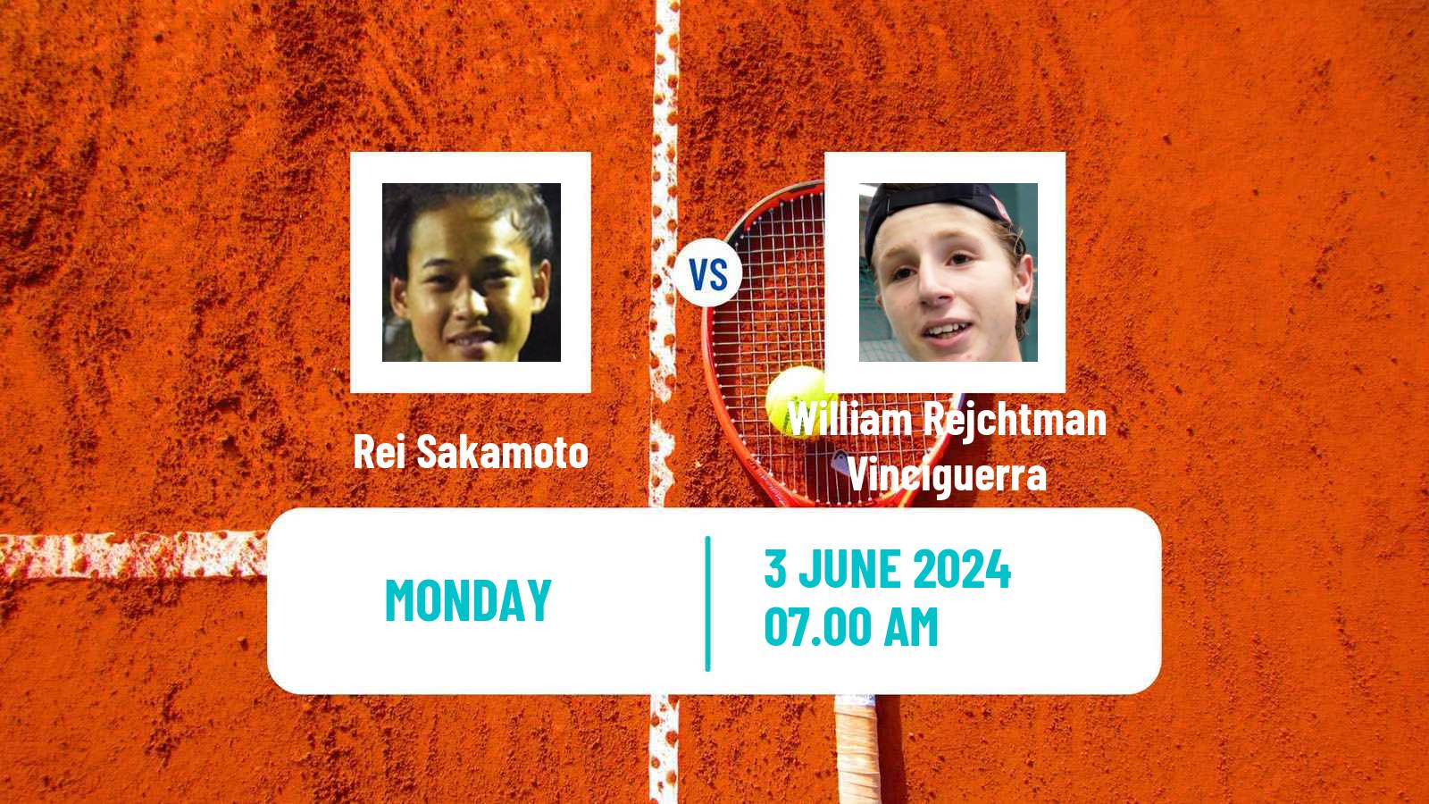 Tennis Boys Singles French Open Rei Sakamoto - William Rejchtman Vinciguerra