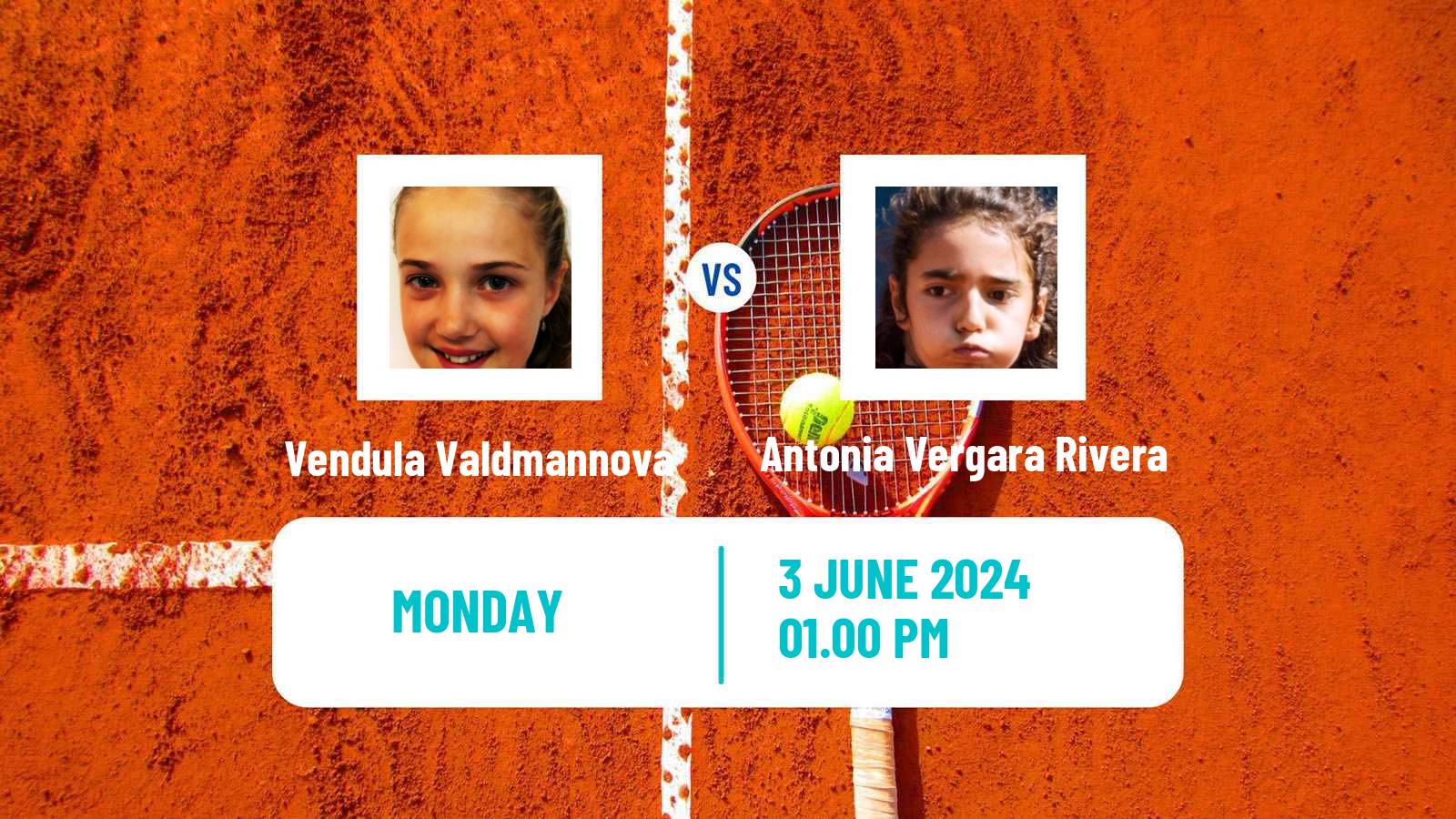 Tennis Girls Singles French Open Vendula Valdmannova - Antonia Vergara Rivera