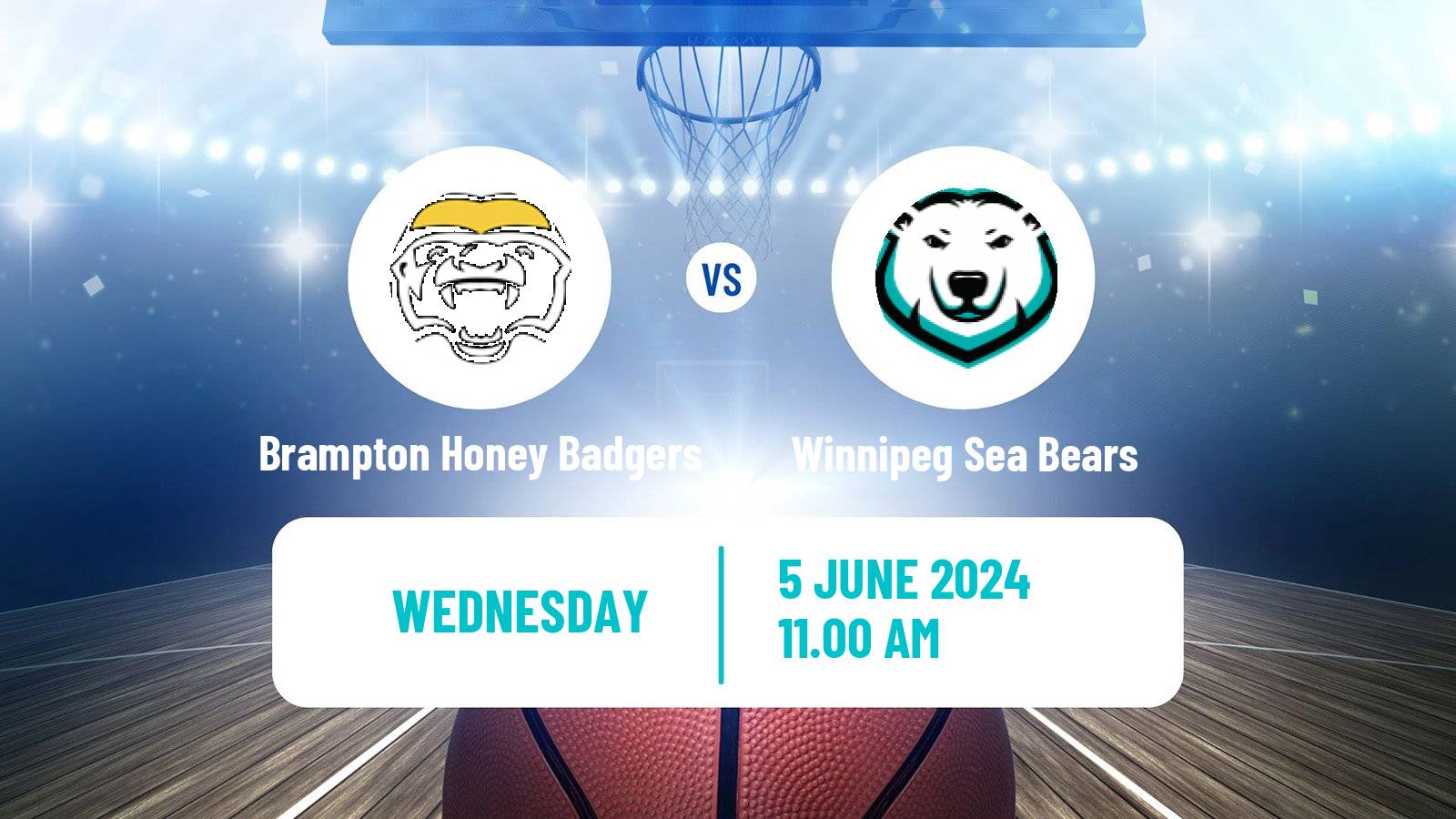 Basketball Canadian CEBL Brampton Honey Badgers - Winnipeg Sea Bears