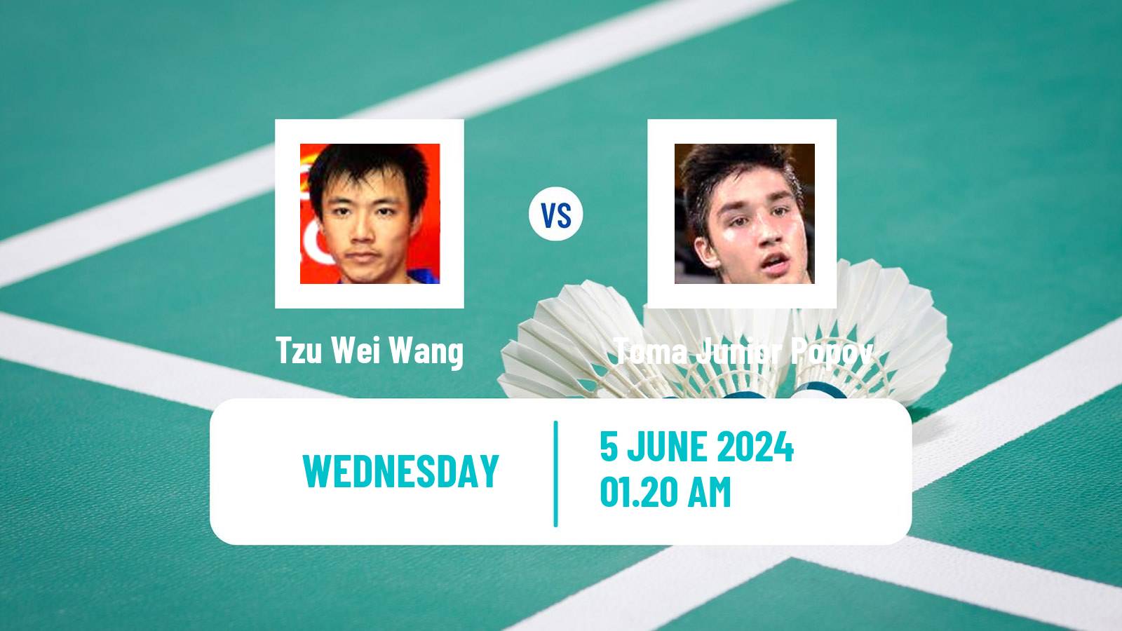 Badminton BWF World Tour Indonesia Open Men Tzu Wei Wang - Toma Junior Popov