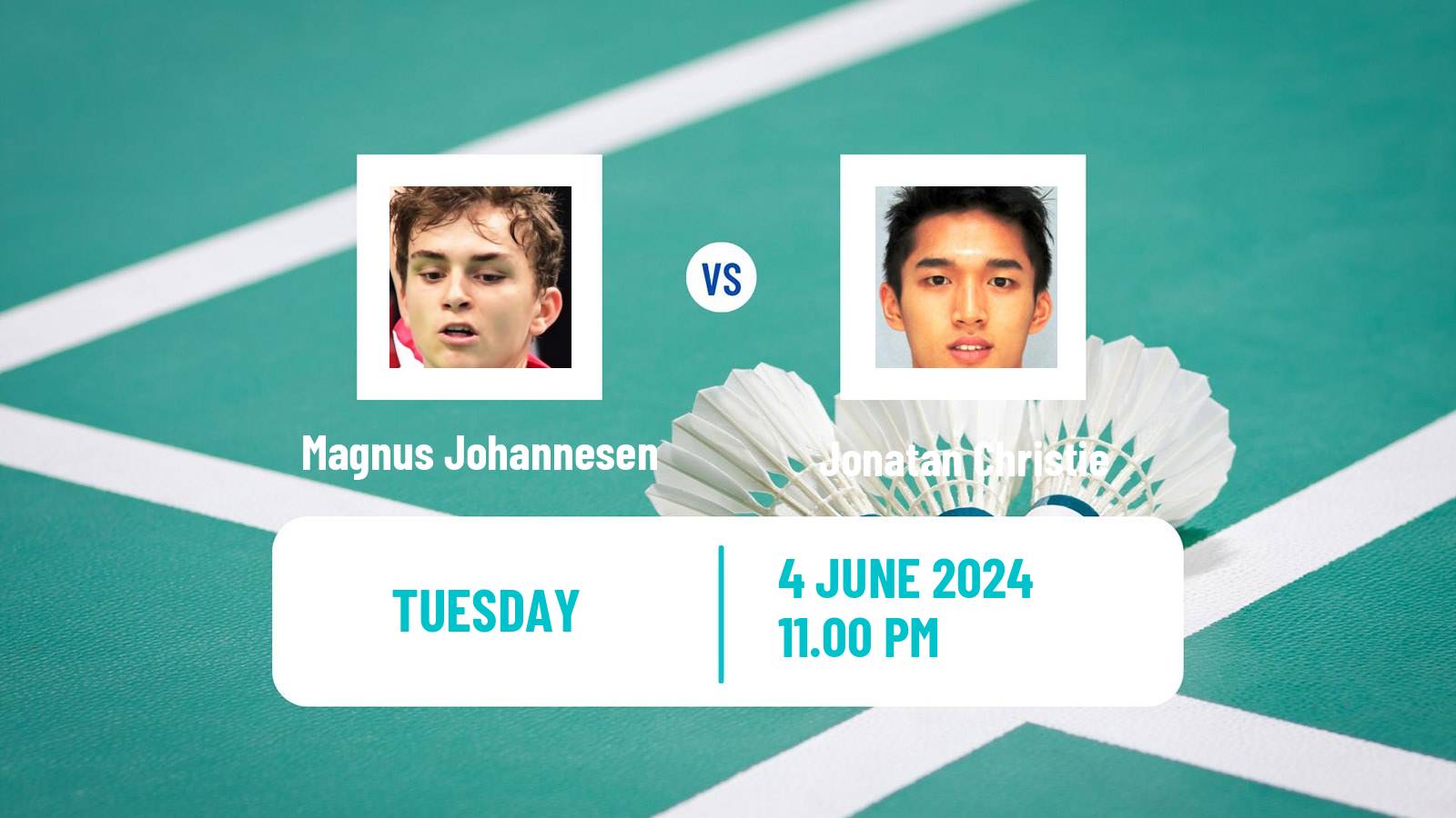 Badminton BWF World Tour Indonesia Open Men Magnus Johannesen - Jonatan Christie