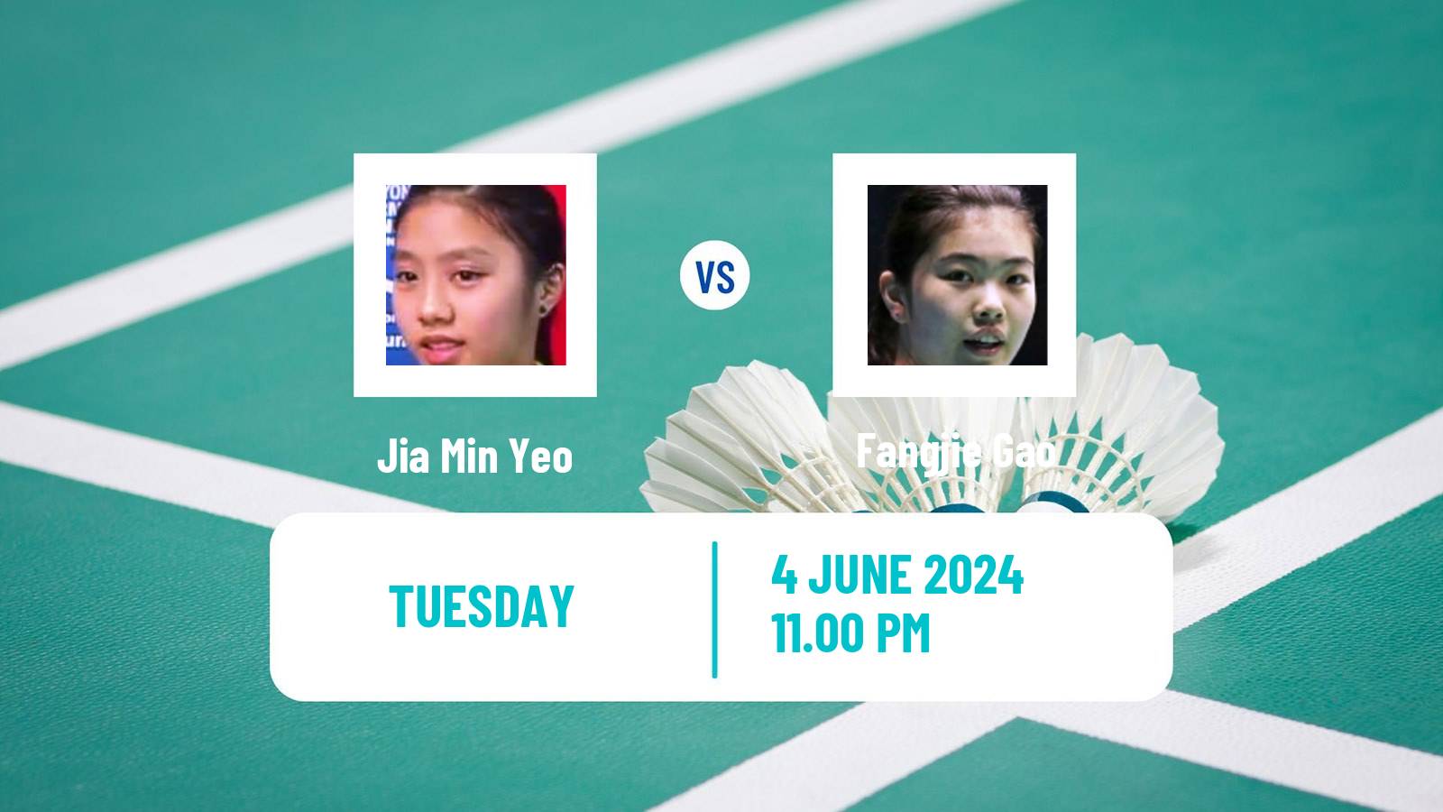 Badminton BWF World Tour Indonesia Open Women Jia Min Yeo - Fangjie Gao