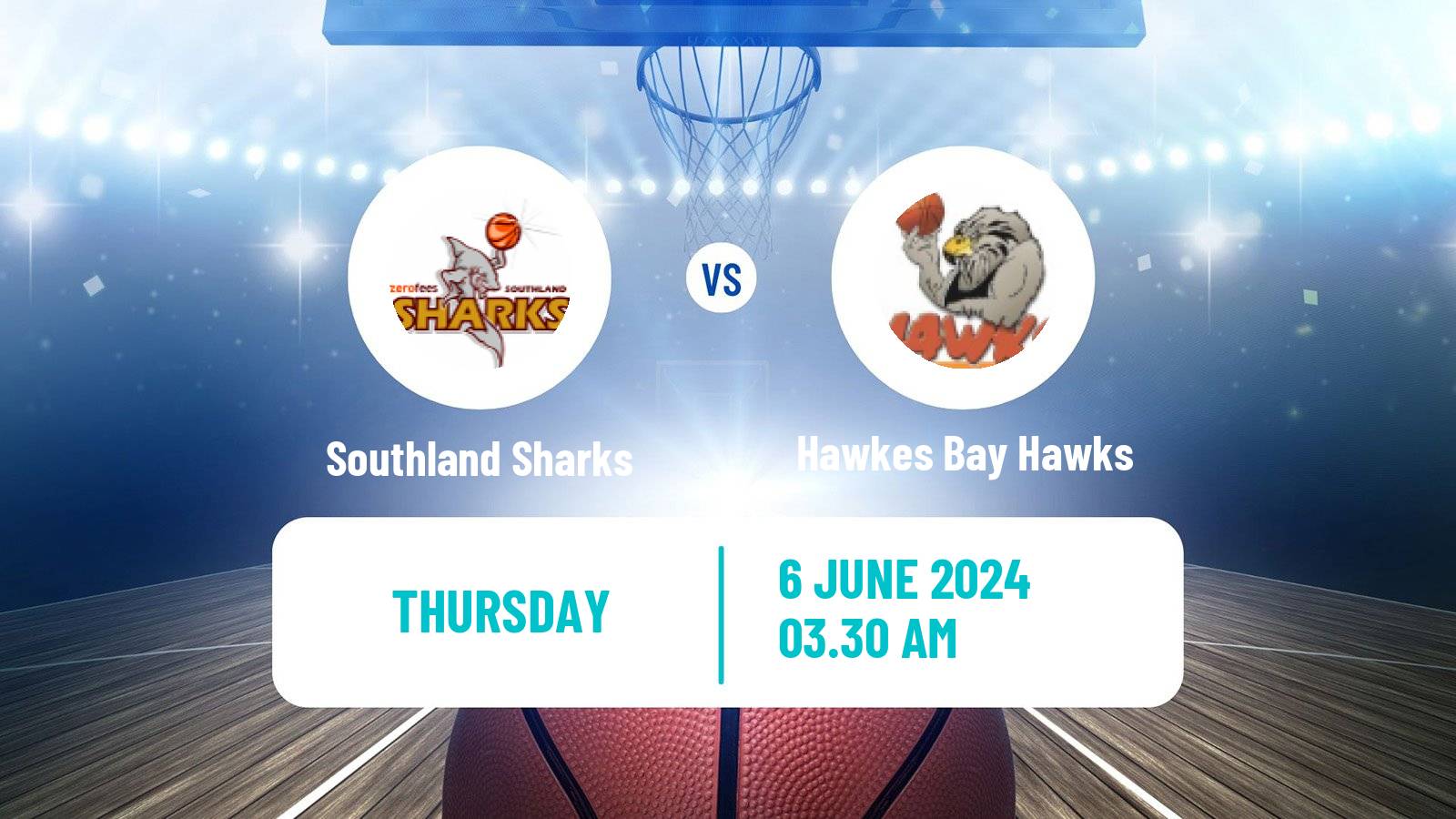 Basketball New Zealand NBL Southland Sharks - Hawkes Bay Hawks