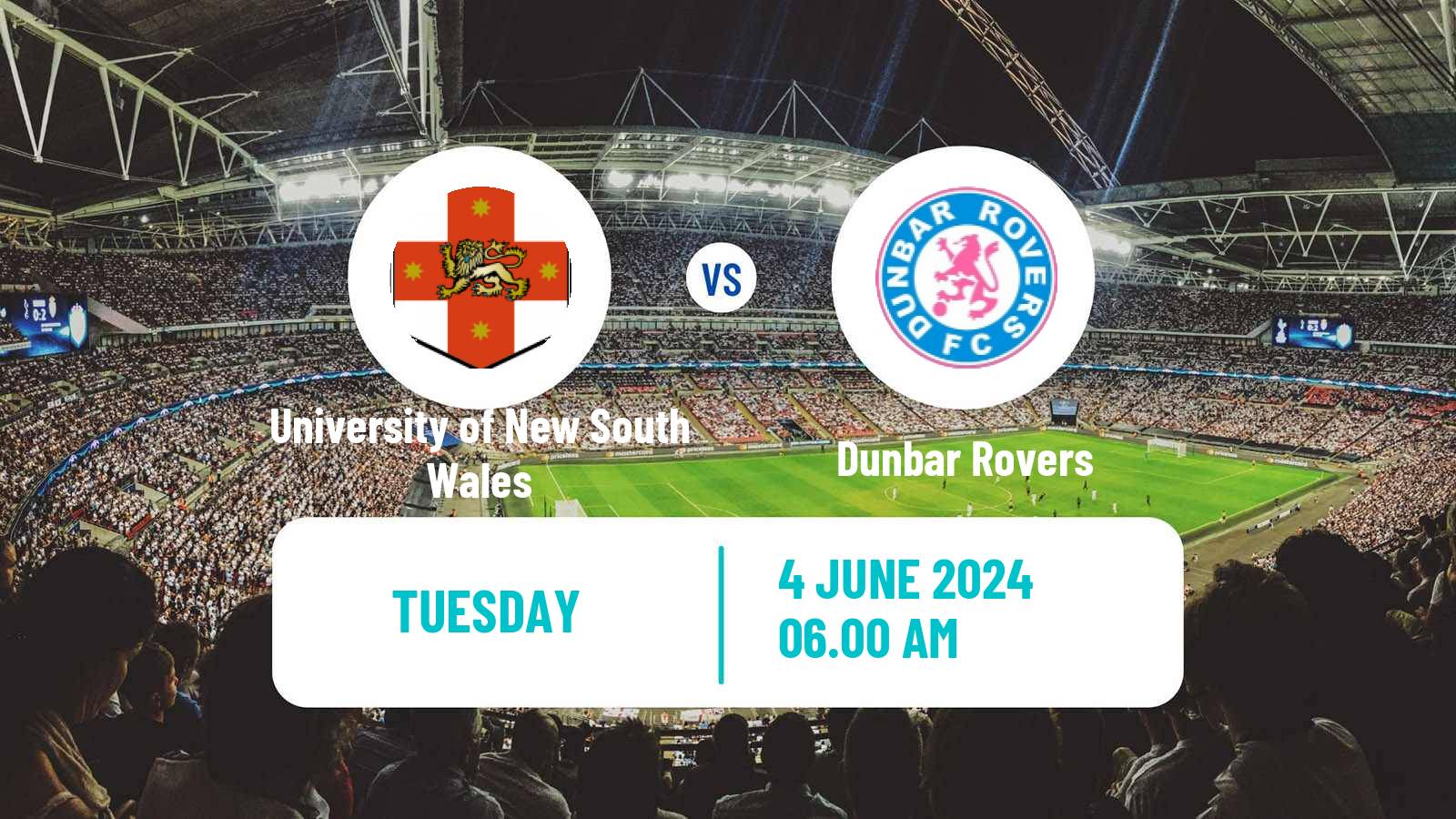 Soccer Australian NSW League One University of New South Wales - Dunbar Rovers