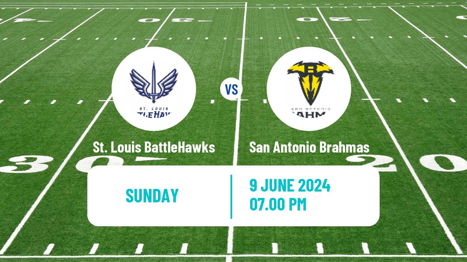 American football UFL St. Louis BattleHawks - San Antonio Brahmas