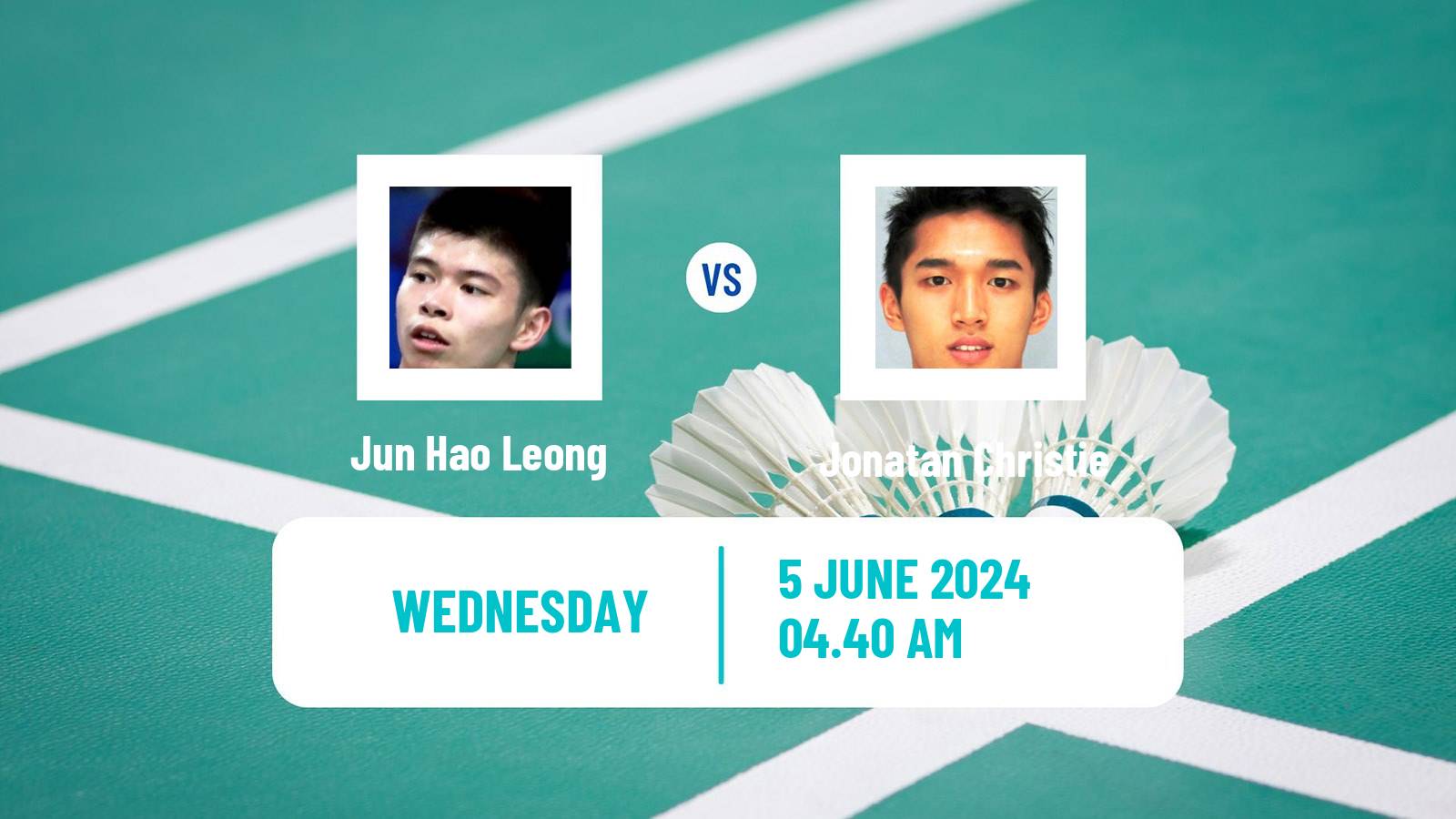 Badminton BWF World Tour Indonesia Open Men Jun Hao Leong - Jonatan Christie
